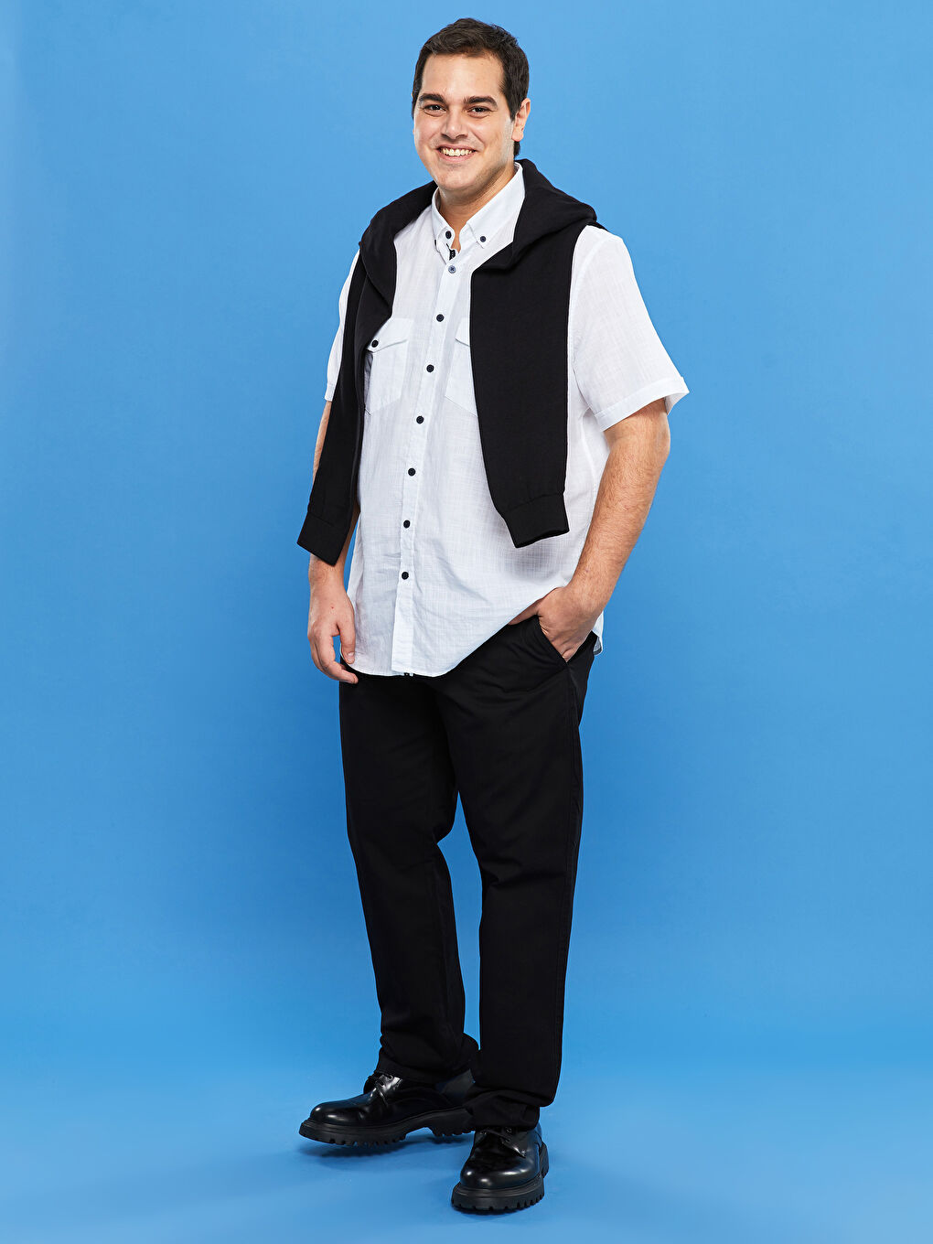 Pantaloni Chino pentru Bărbați Mărime Plus Croială Largă Gabardină