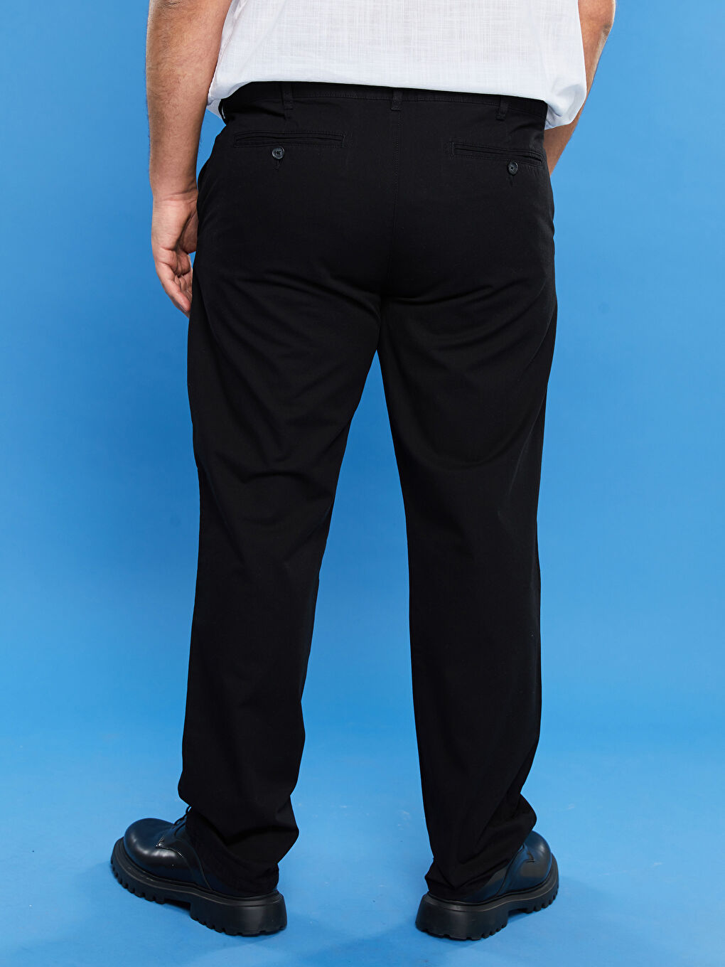 Pantaloni Chino pentru Bărbați Mărime Plus Croială Largă Gabardină-4