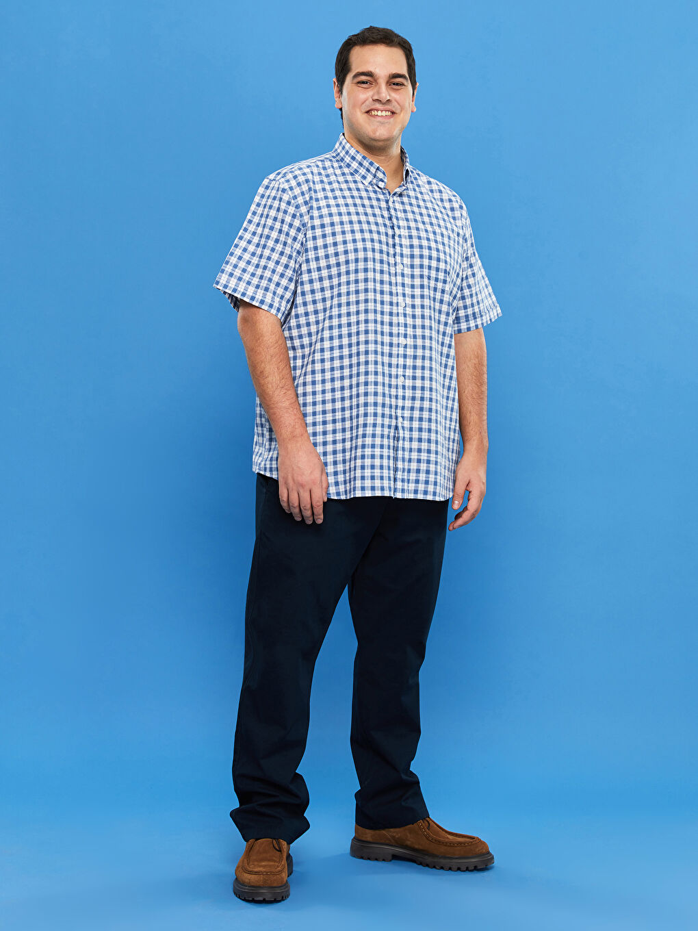 بنطلون تشينو رجالي مقاس كبير بقصة واسعة من الجبردين-1