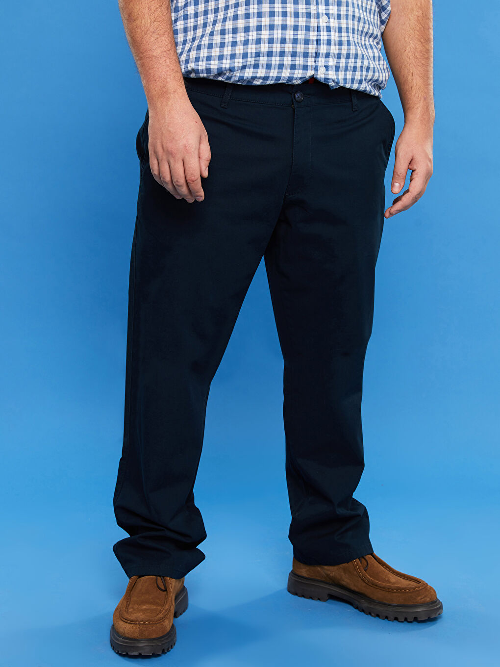 بنطلون تشينو رجالي مقاس كبير بقصة واسعة من الجبردين-4