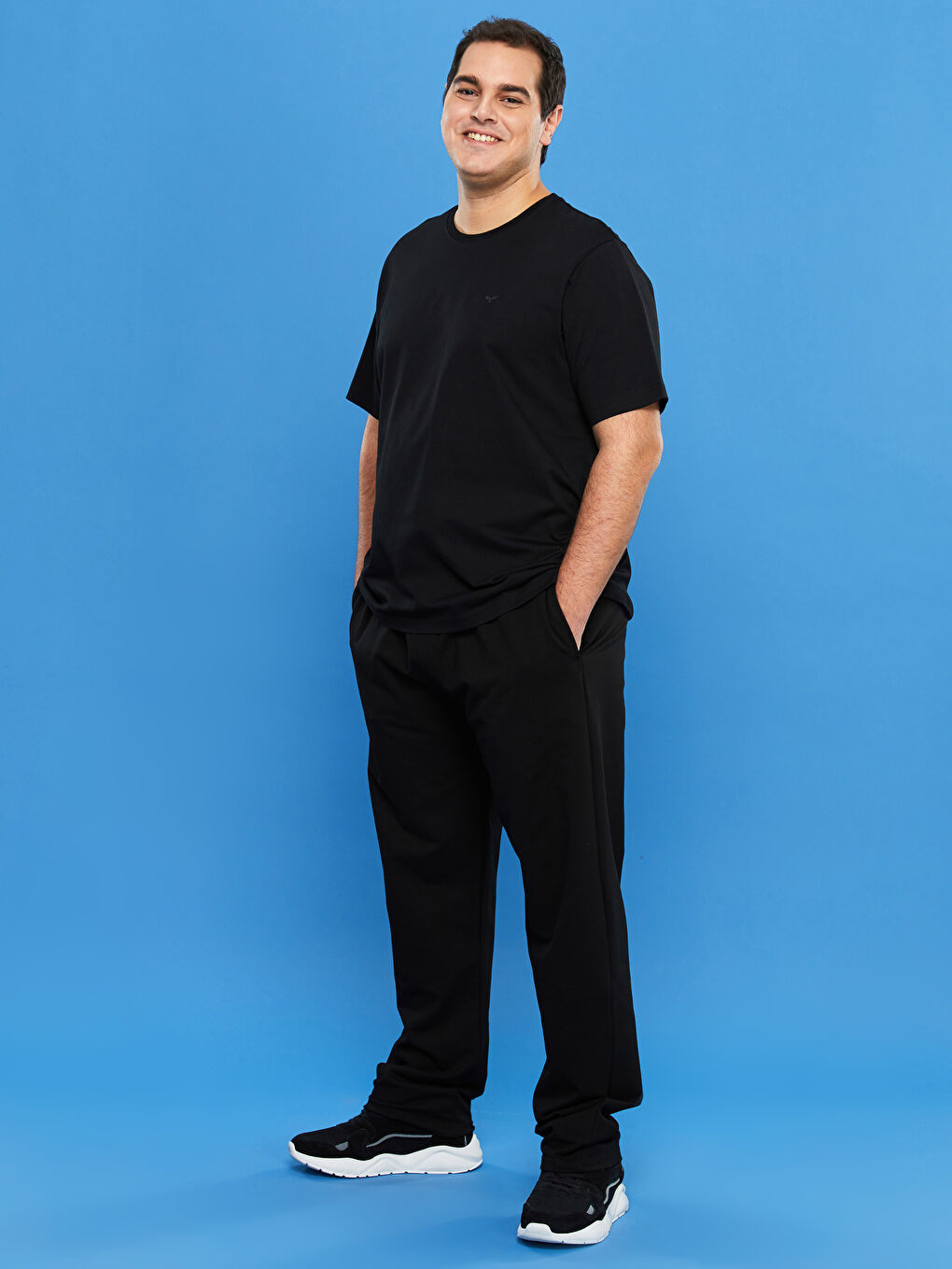 Plus Size Waist Elastic Tracksuit Bottom-1