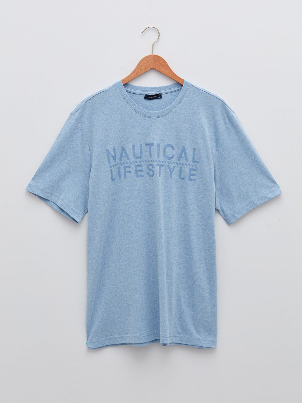LCWAIKIKI Classic Crew Neck Short Sleeve Printed Combed Cotton Large Size Men's T-Shirt -S1MH78Z8-L8Y