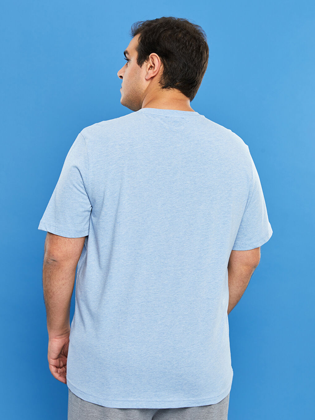 LCWAIKIKI Classic Crew Neck Short Sleeve Printed Combed Cotton Large Size Men's T-Shirt -S1MH78Z8-L8Y