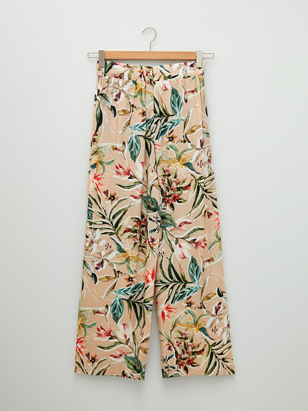 Elastic Waist Patterned Viscose Women Trousers-6