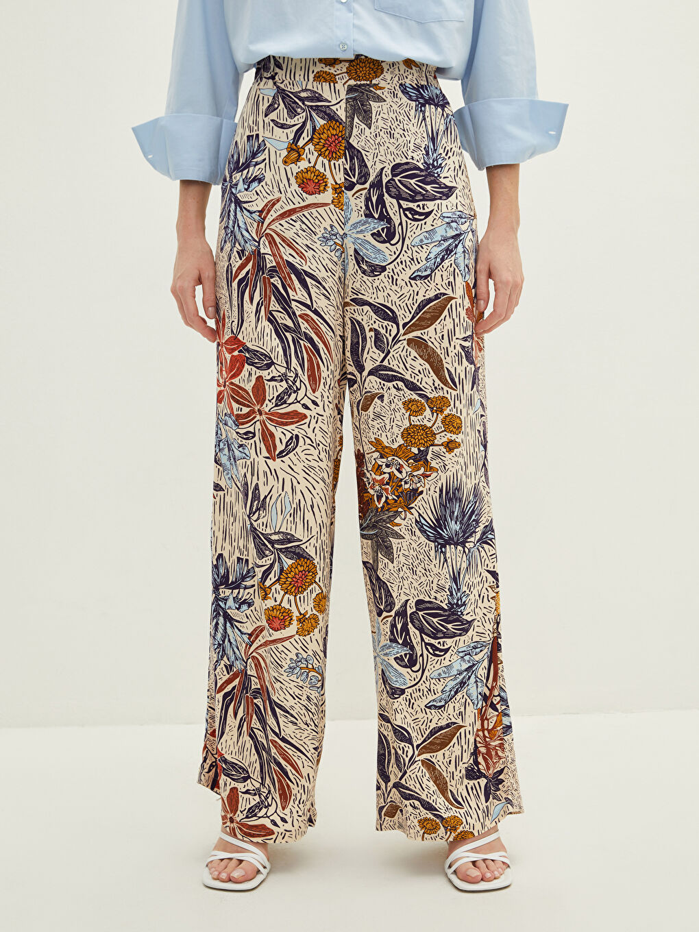 LCWAIKIKI Classic Pantalone od viskoze sa elastičnim strukom i dezenom -S1MH90Z8-LSP