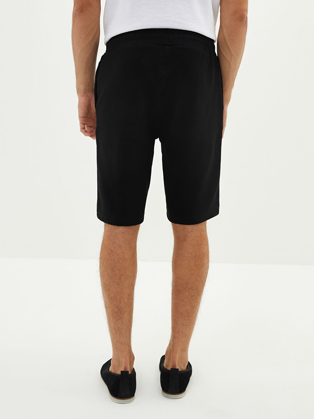Siyah Standart Kalıp Erkek Roller Şort-4