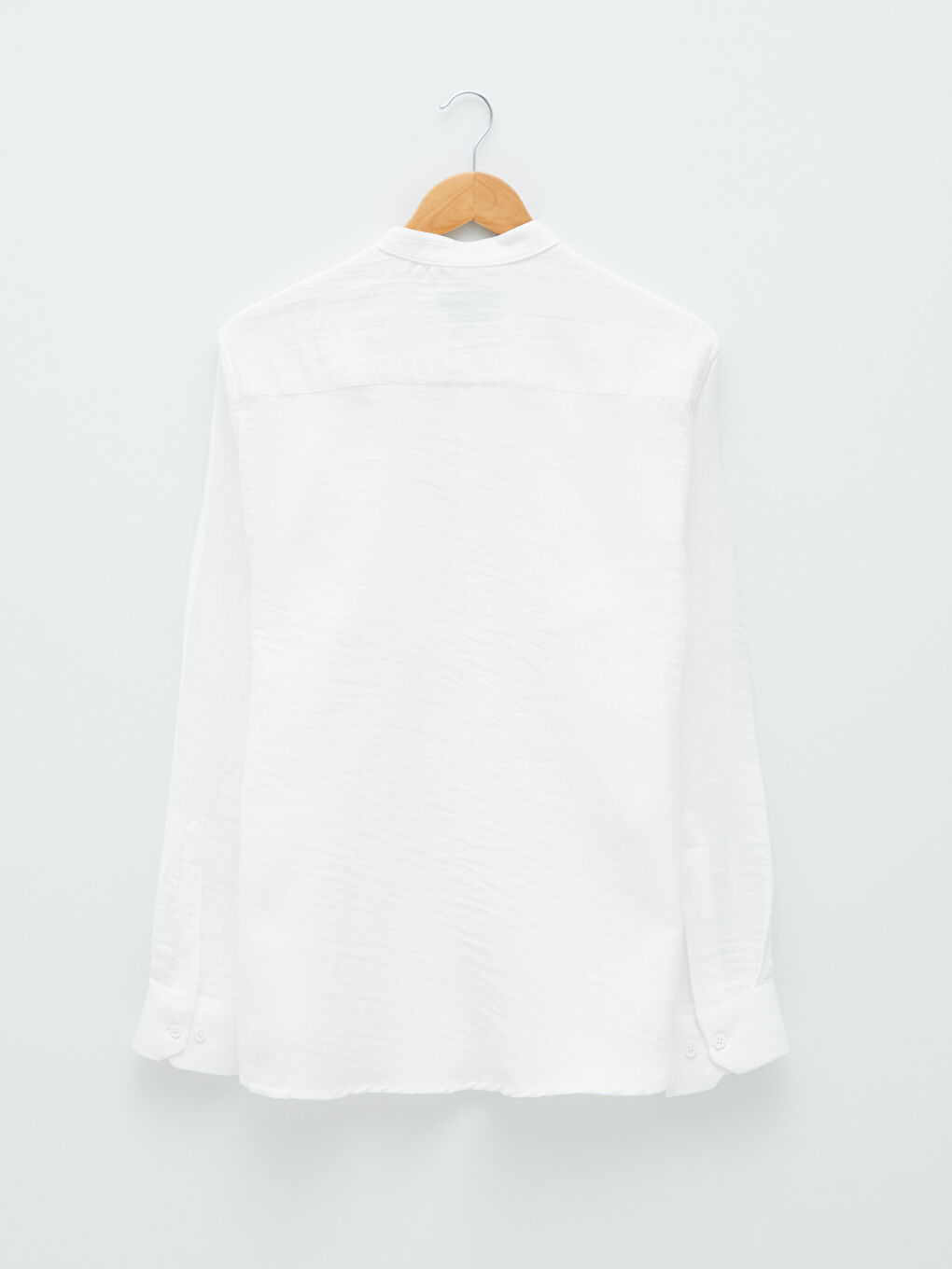 Regular Fit Grandad Collar Long Sleeve Men's Shirt-6