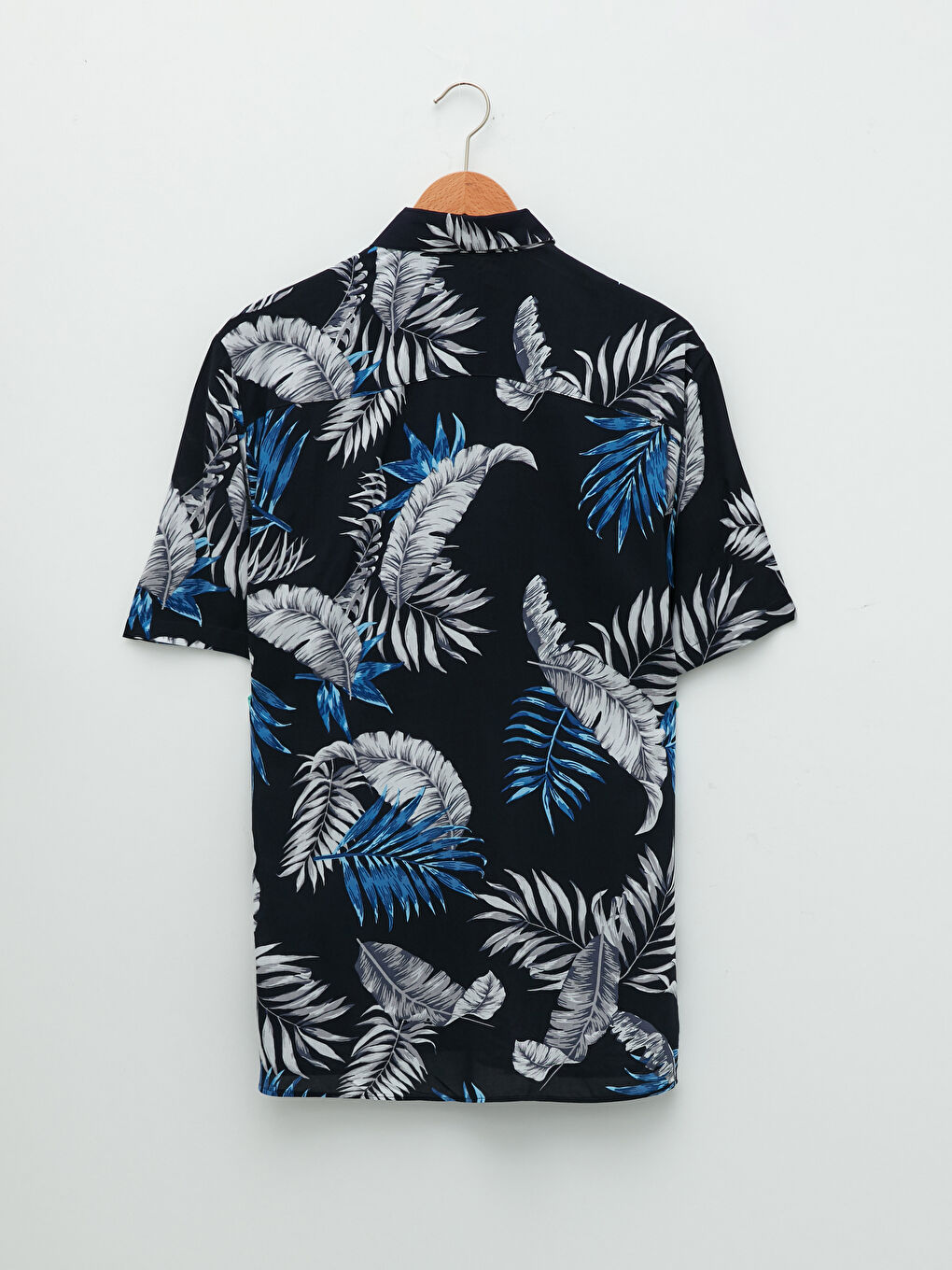 قميص رجالي ضيق بنقشة وأكمام قصيرة للرجال-6