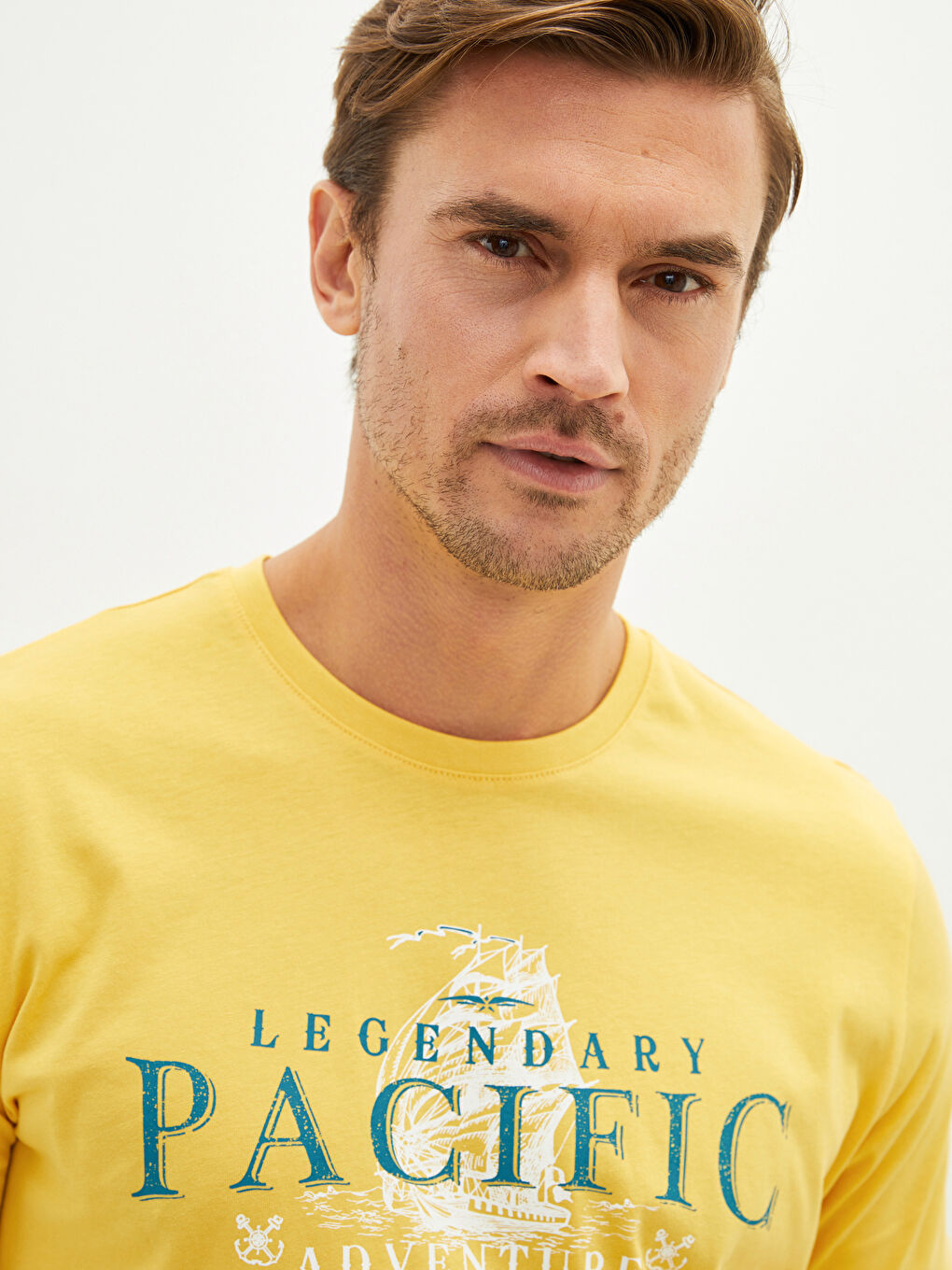 Crew Neck Short Sleeve Printed Combed Cotton Men's T-shirt-3