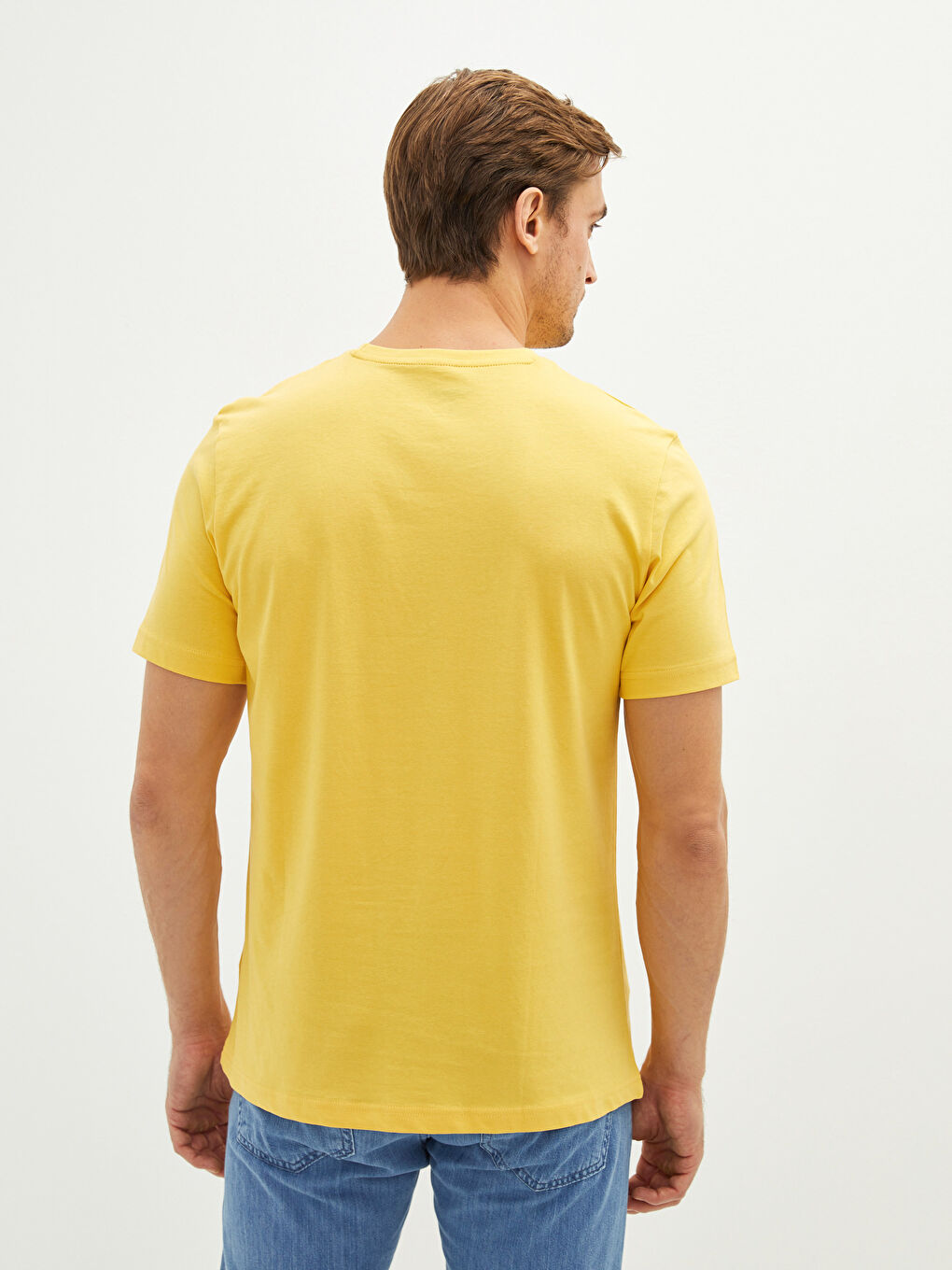 Crew Neck Short Sleeve Printed Combed Cotton Men's T-shirt-5