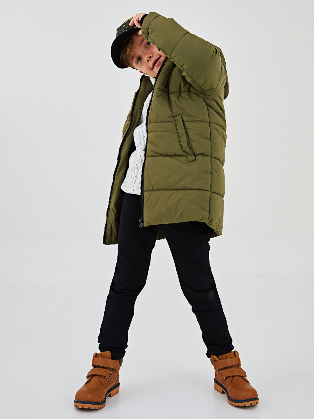 Palton Gros cu Glugă pentru Băieți-1