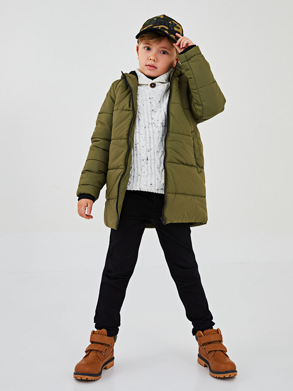 Palton Gros cu Glugă pentru Băieți-3