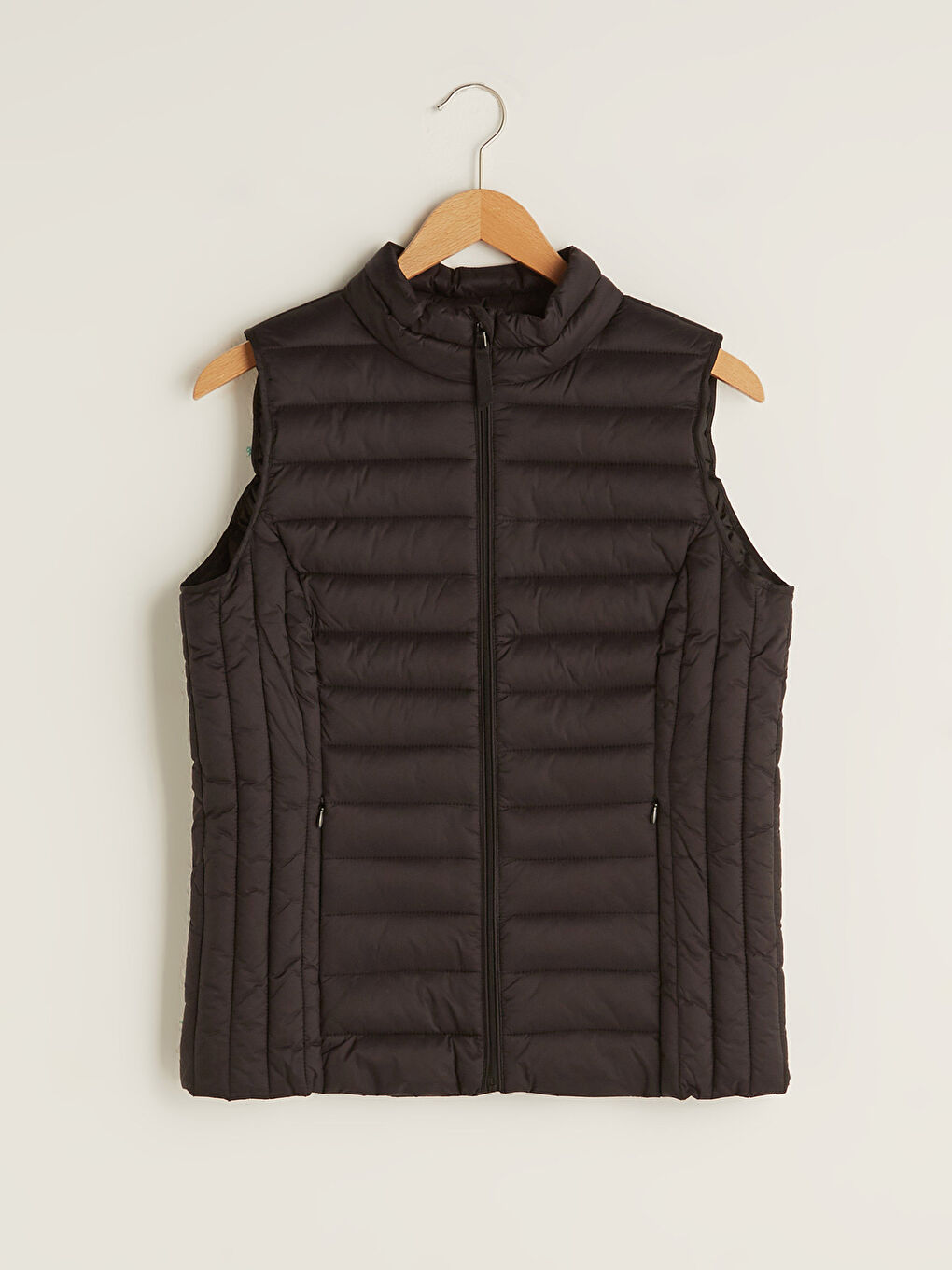 Women's Vest and Bag With Stand Collar Zipper Closure Sleeveless-7