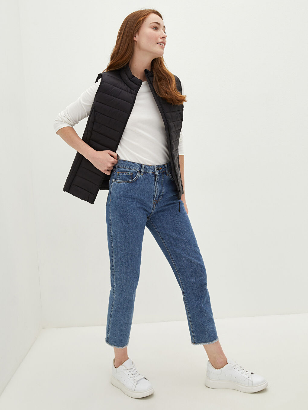 Women's Vest and Bag With Stand Collar Zipper Closure Sleeveless-3