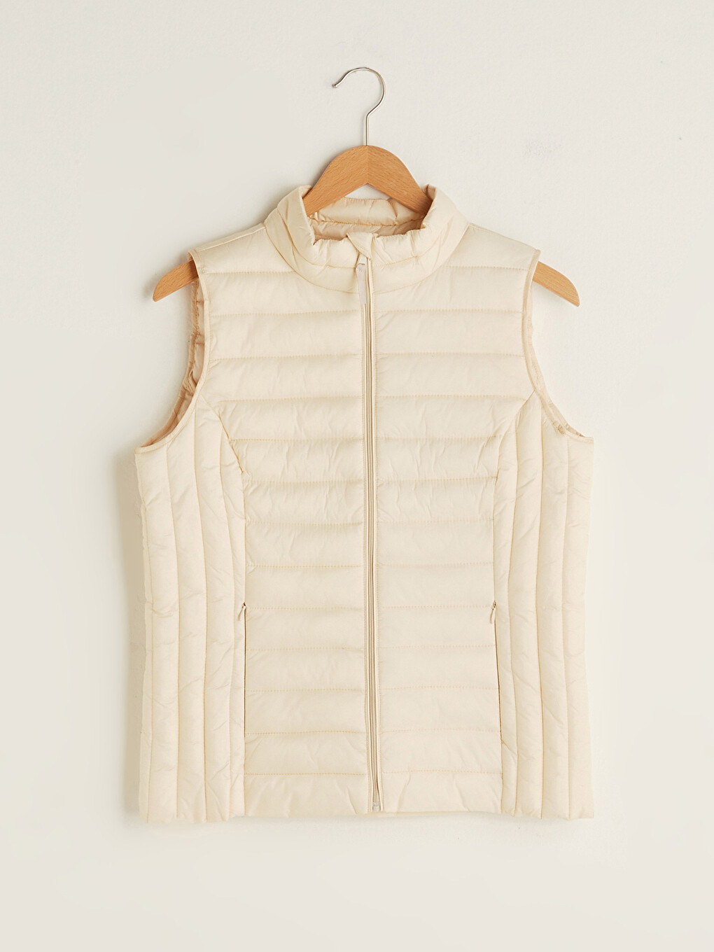 Women's Vest And Bag With Stand Collar Zipper Closure Sleeveless-7