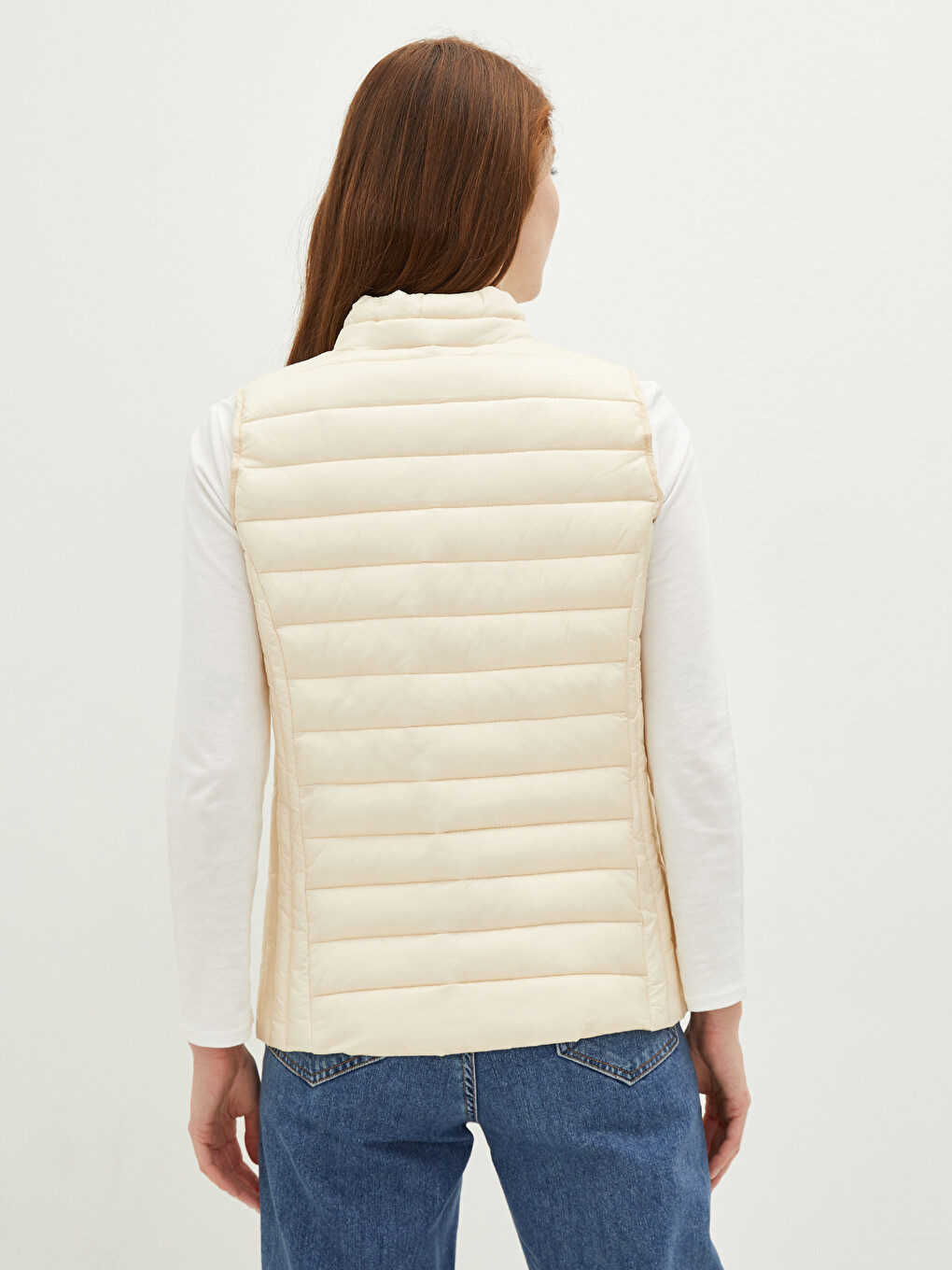 Women's Vest And Bag With Stand Collar Zipper Closure Sleeveless-5