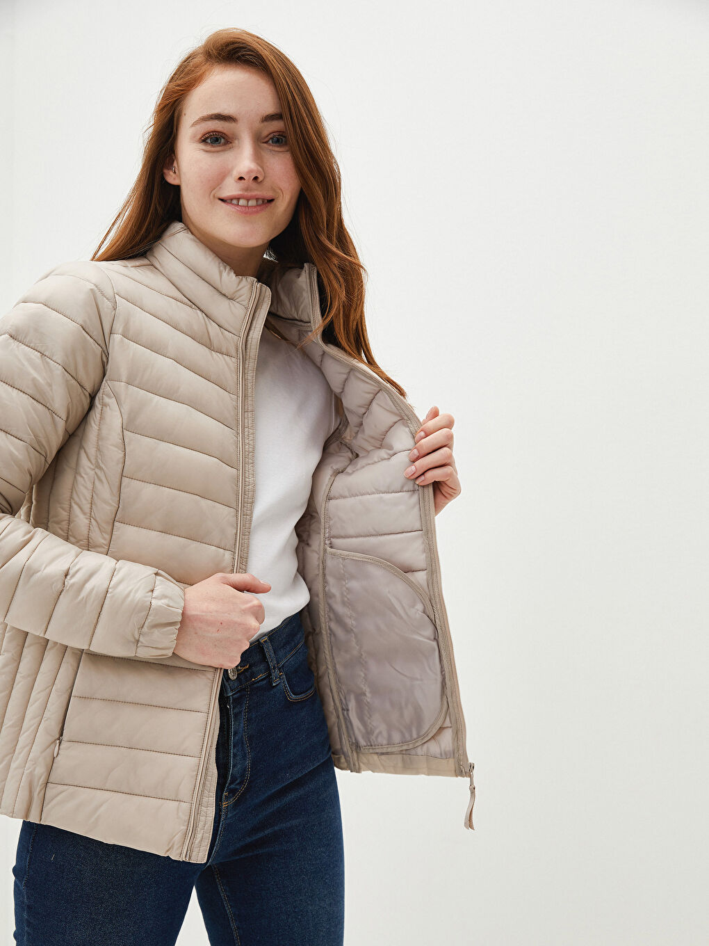 Скрытый худи с воротником-трубой, на молнии, с длинным рукавом, тонкий женский пуховик и сумка-3