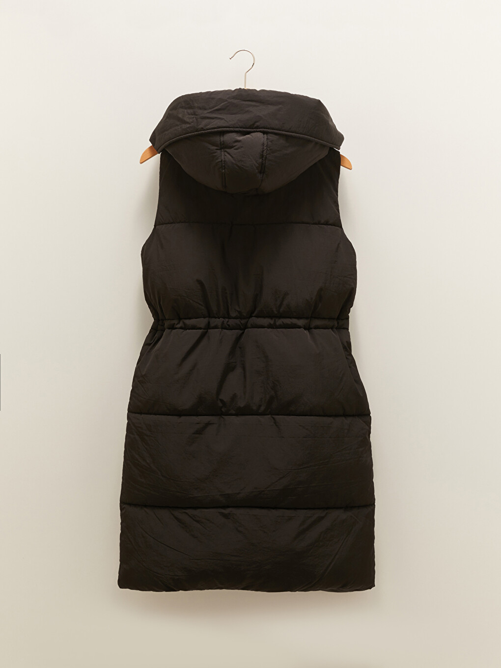 Hooded Collar Regular Sleeveless Pocket Detailed Women's Down Vest-1