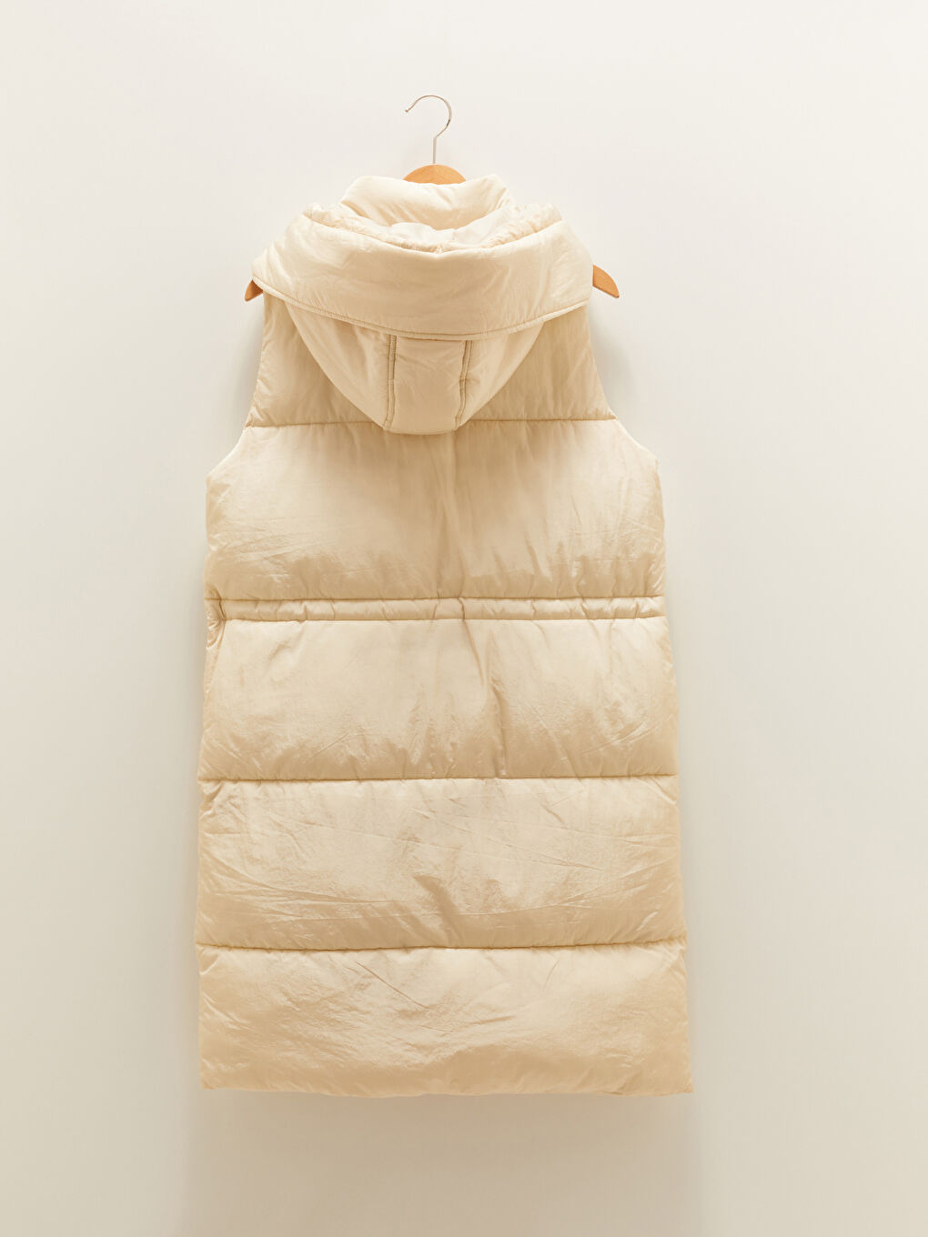 Hooded Collar Regular Sleeveless Pocket Detailed Women's Down Vest-6