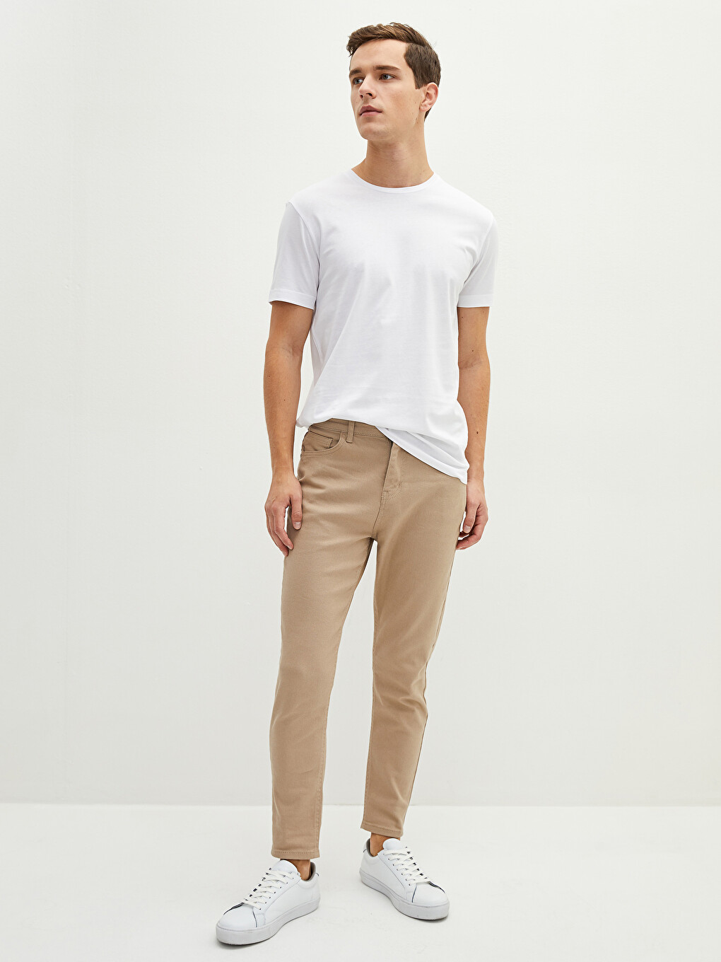 Crew Neck Short Sleeve Basic Combed Cotton Men's T-shirt-2