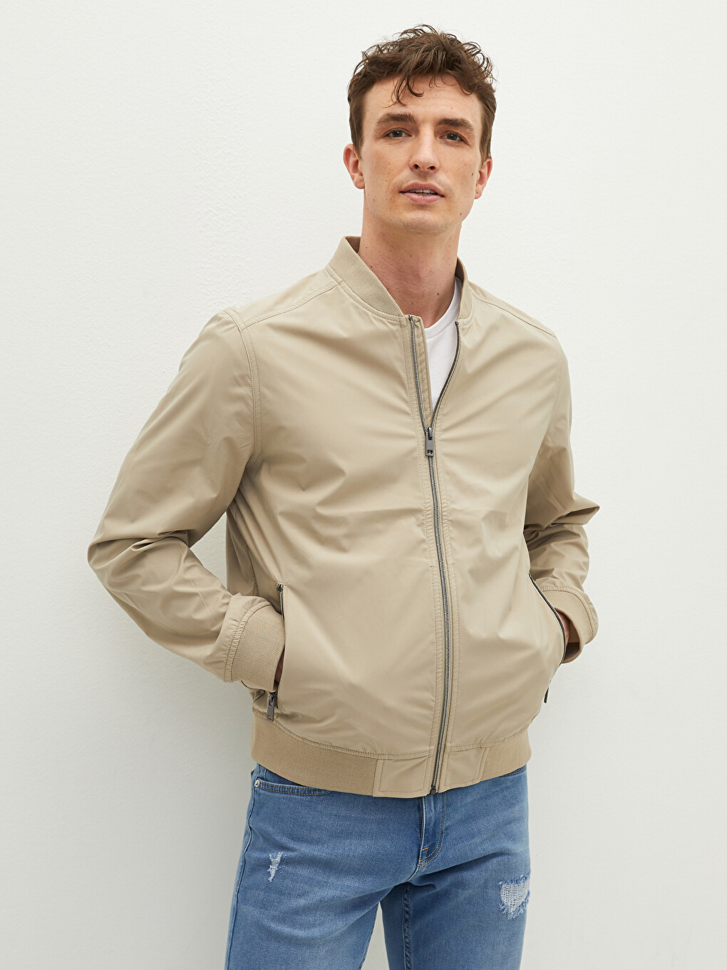 LCW Casual Standard Fit College Collar Men's Bomber Jacket