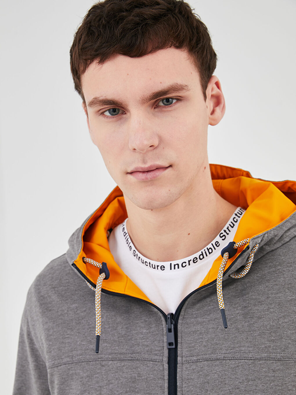 Стандартный крой, тонкий мужской дождевик с капюшоном-2