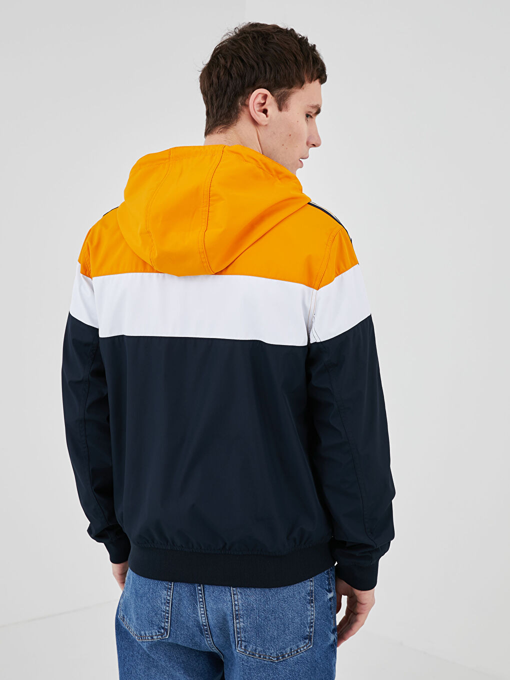 Стандартный крой, тонкий мужской дождевик с капюшоном-6