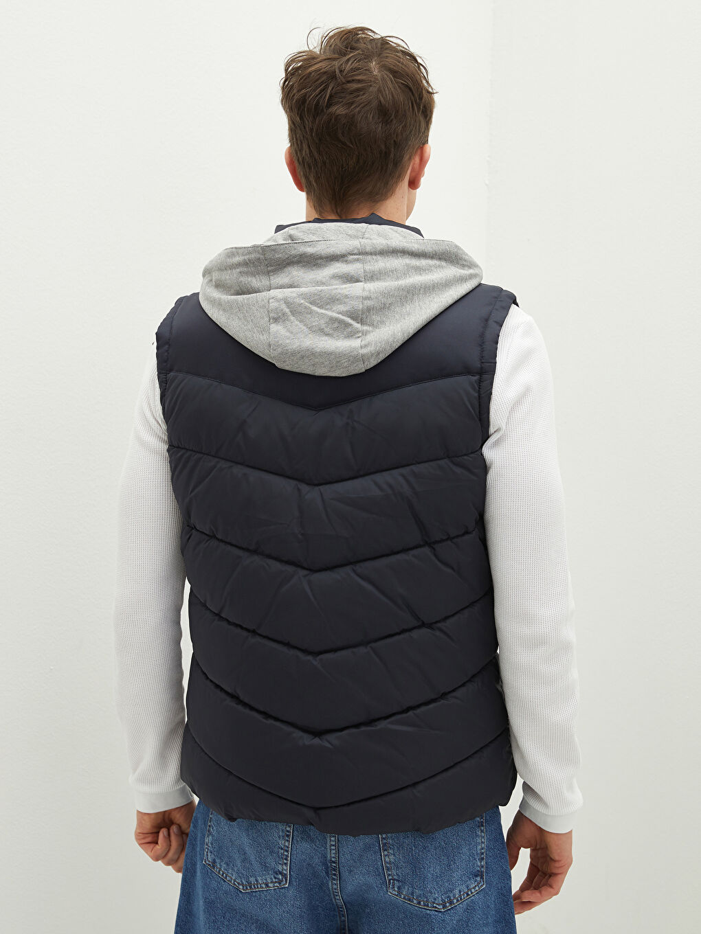 Slim Fit Hooded Slim Men's Puffer Vest-8