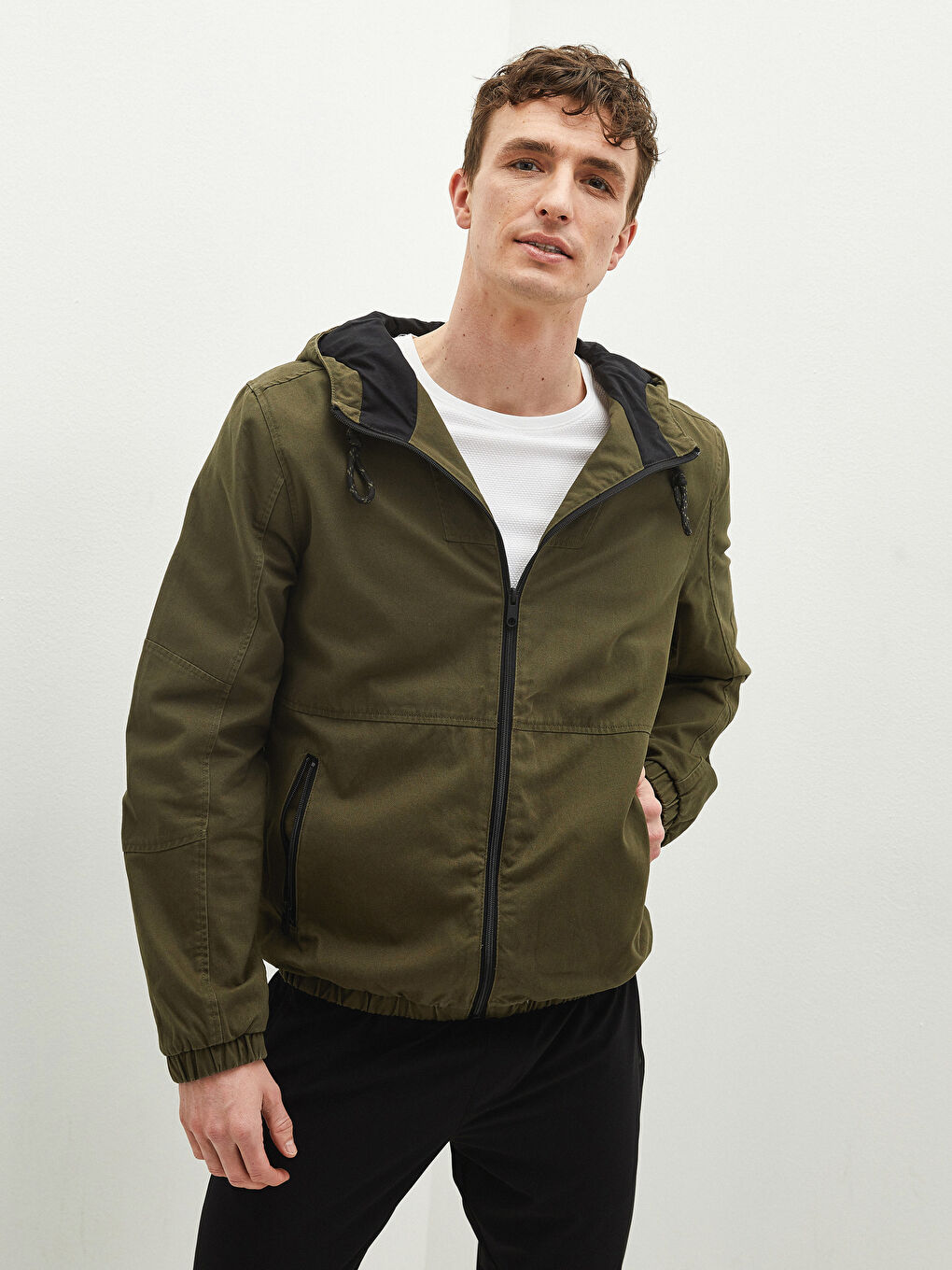 Стандартное Тонкое Мужское Пальто С Капюшоном-1