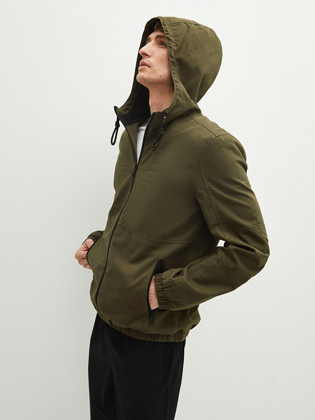 Стандартное Тонкое Мужское Пальто С Капюшоном-2