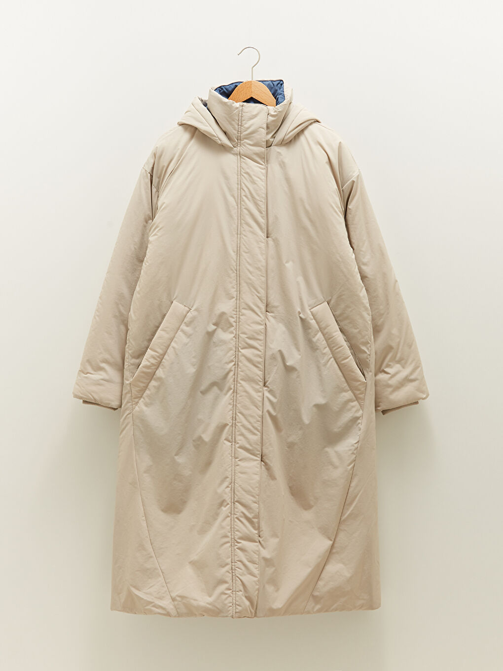 Пуховик с капюшоном, прямой, с длинным рукавом, с карманами, для женщин-5