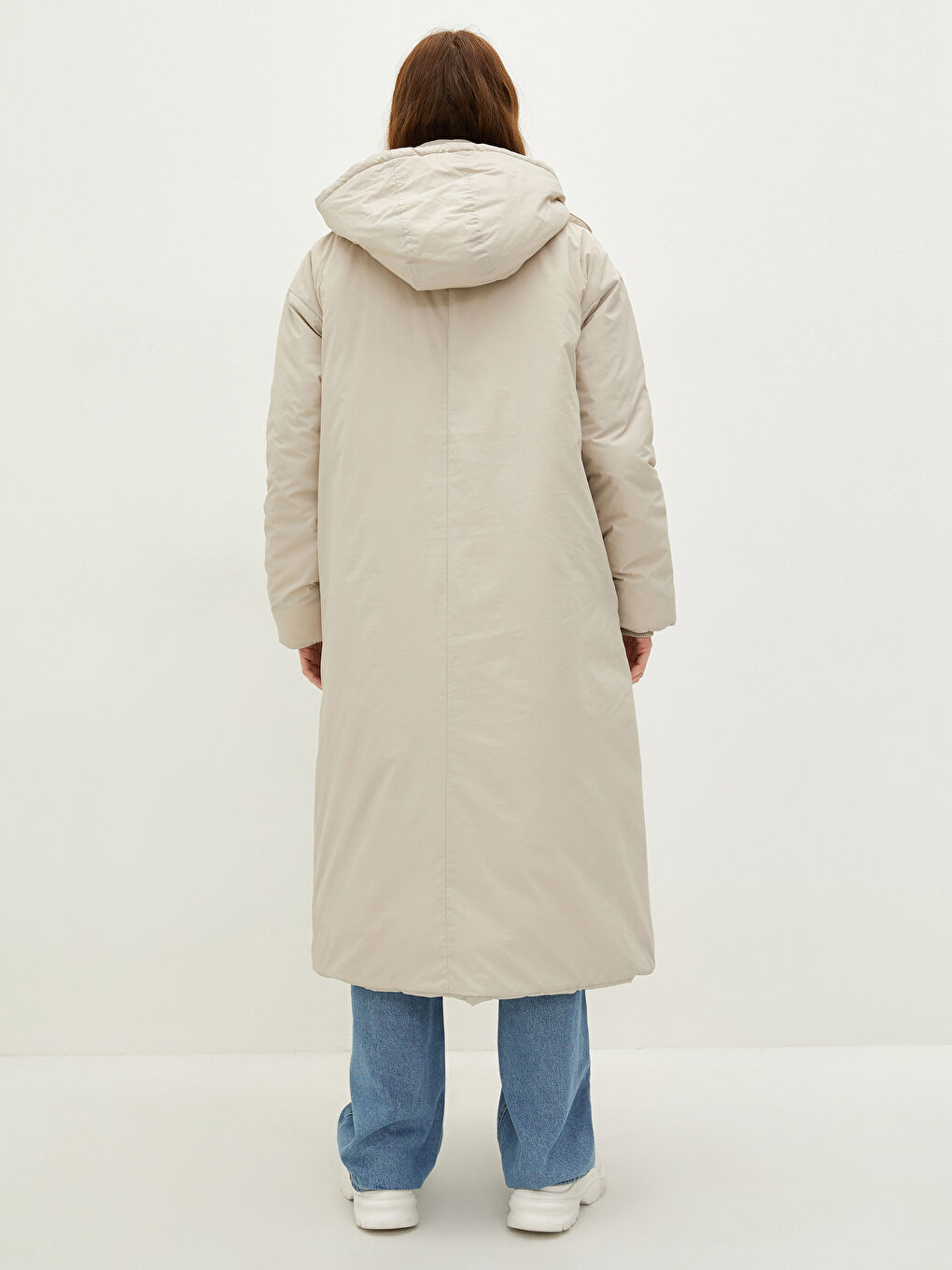 Пуховик с капюшоном, прямой, с длинным рукавом, с карманами, для женщин-4