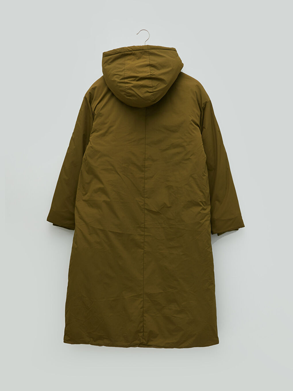 Hooded Collar Straight Long Sleeve Pocket Detailed Women's Down Coat-7