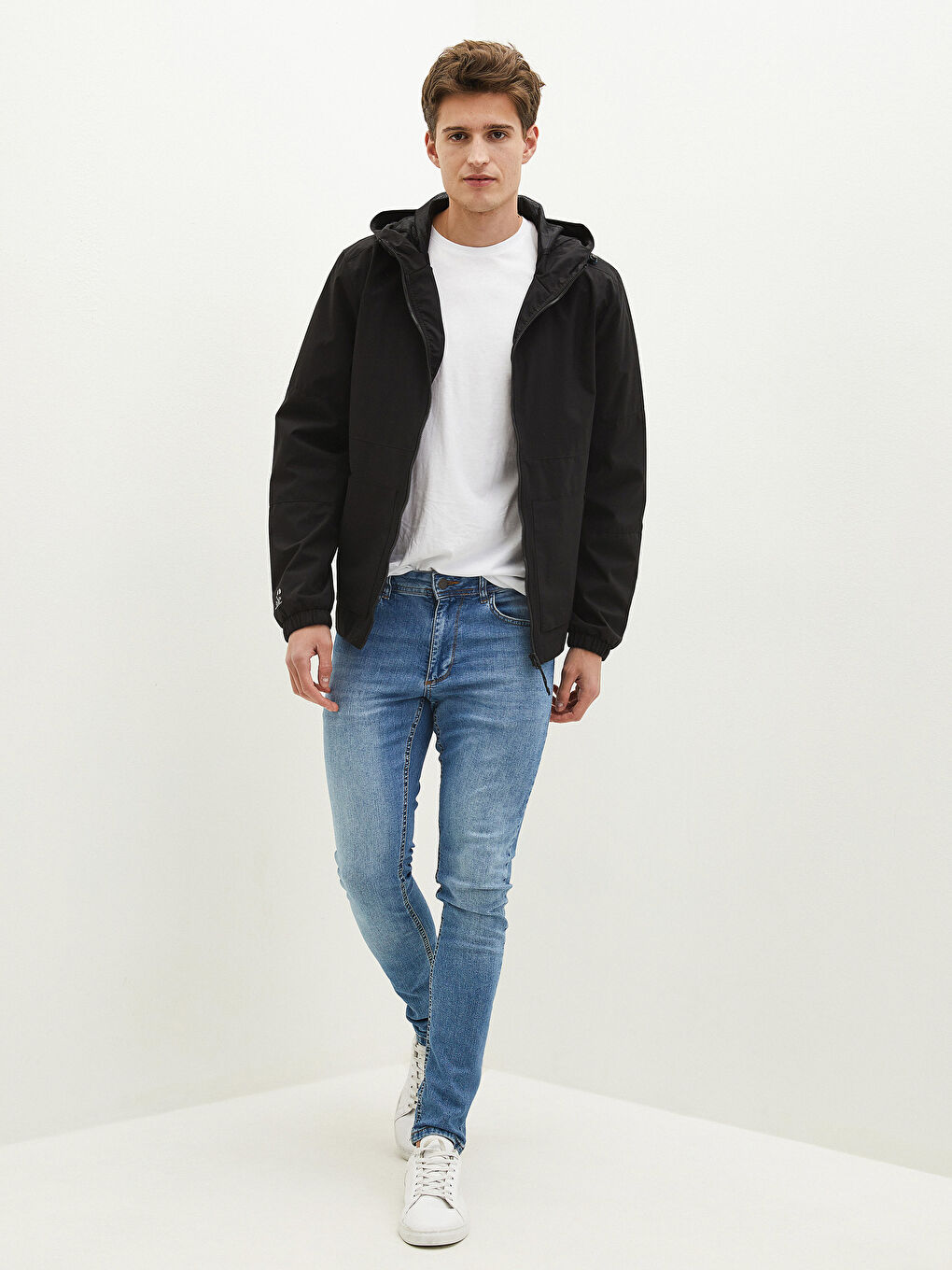 XSIDE Slim Fit Hooded Thin Men's Raincoat -W10077Z8-J0F
