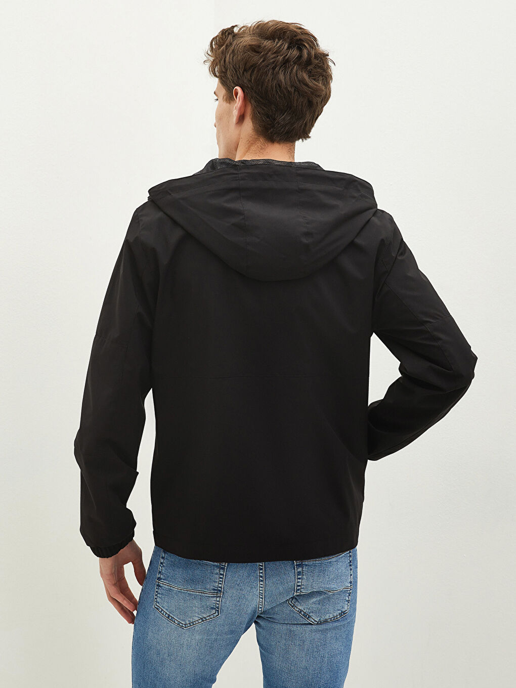 XSIDE Slim Fit Hooded Thin Men's Raincoat -W10077Z8-J0F