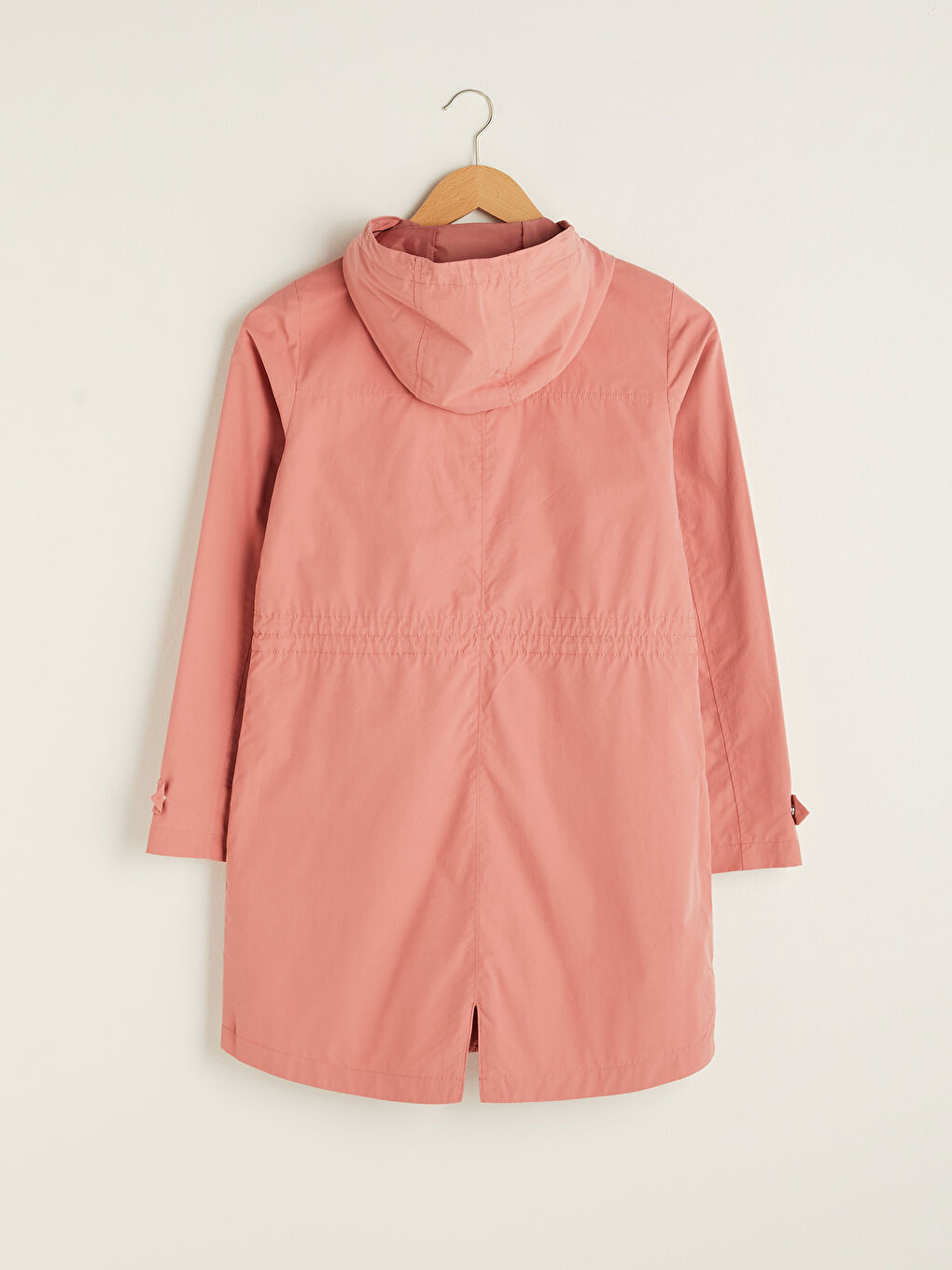 Hoodie Straight Long Sleeve Pocket Detail Thin Women's Coat-7