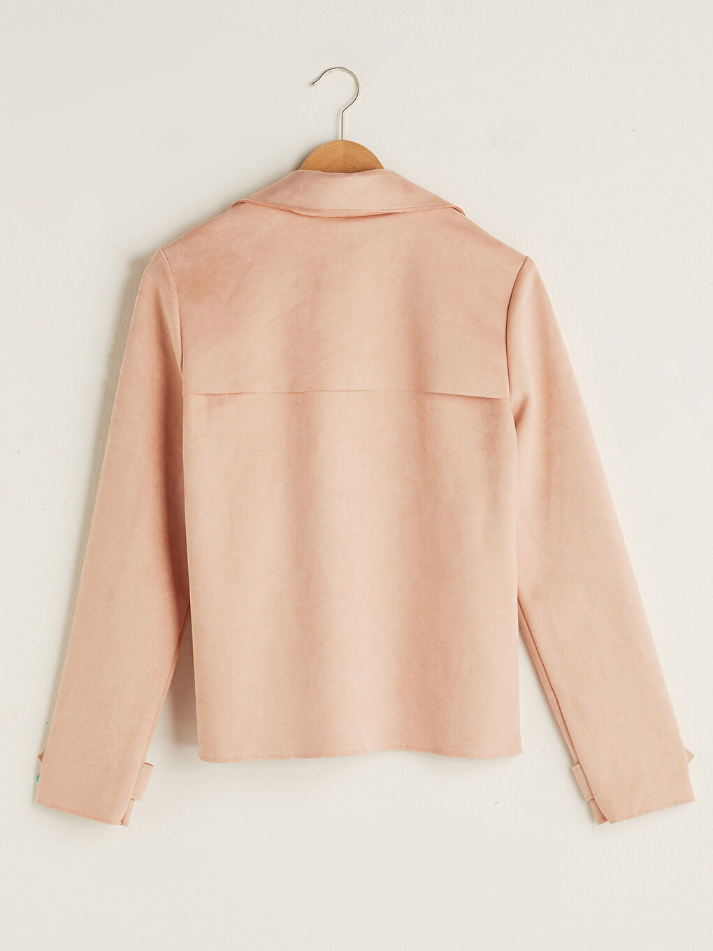LCWAIKIKI Classic Shirt Neck Regular Lace-up Long Sleeve Thin Women's Suede Coat -W10090Z8-RKM