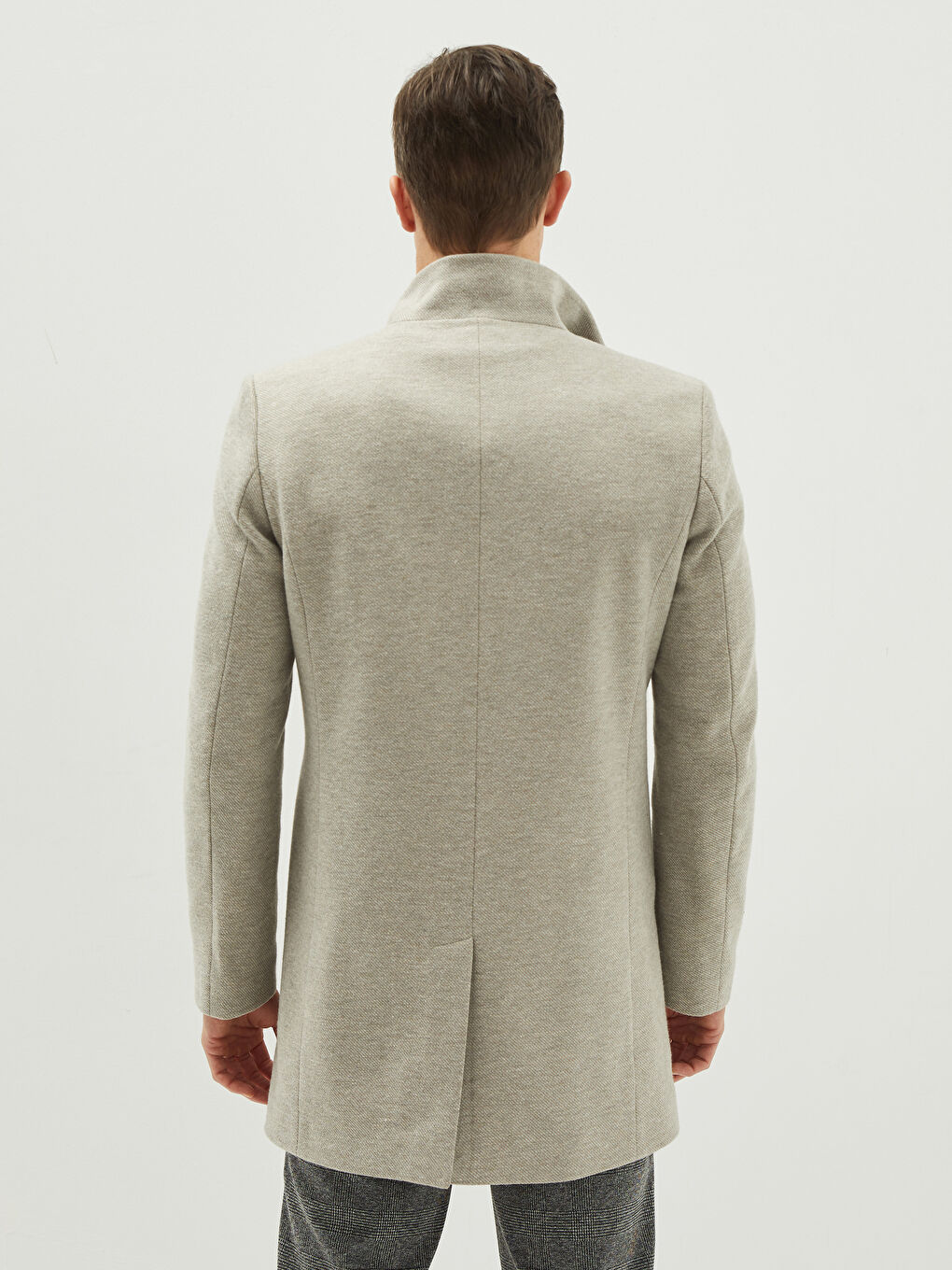 Palton Gros Slim Fit cu Guler Tip Pâlnie pentru Bărbați-4