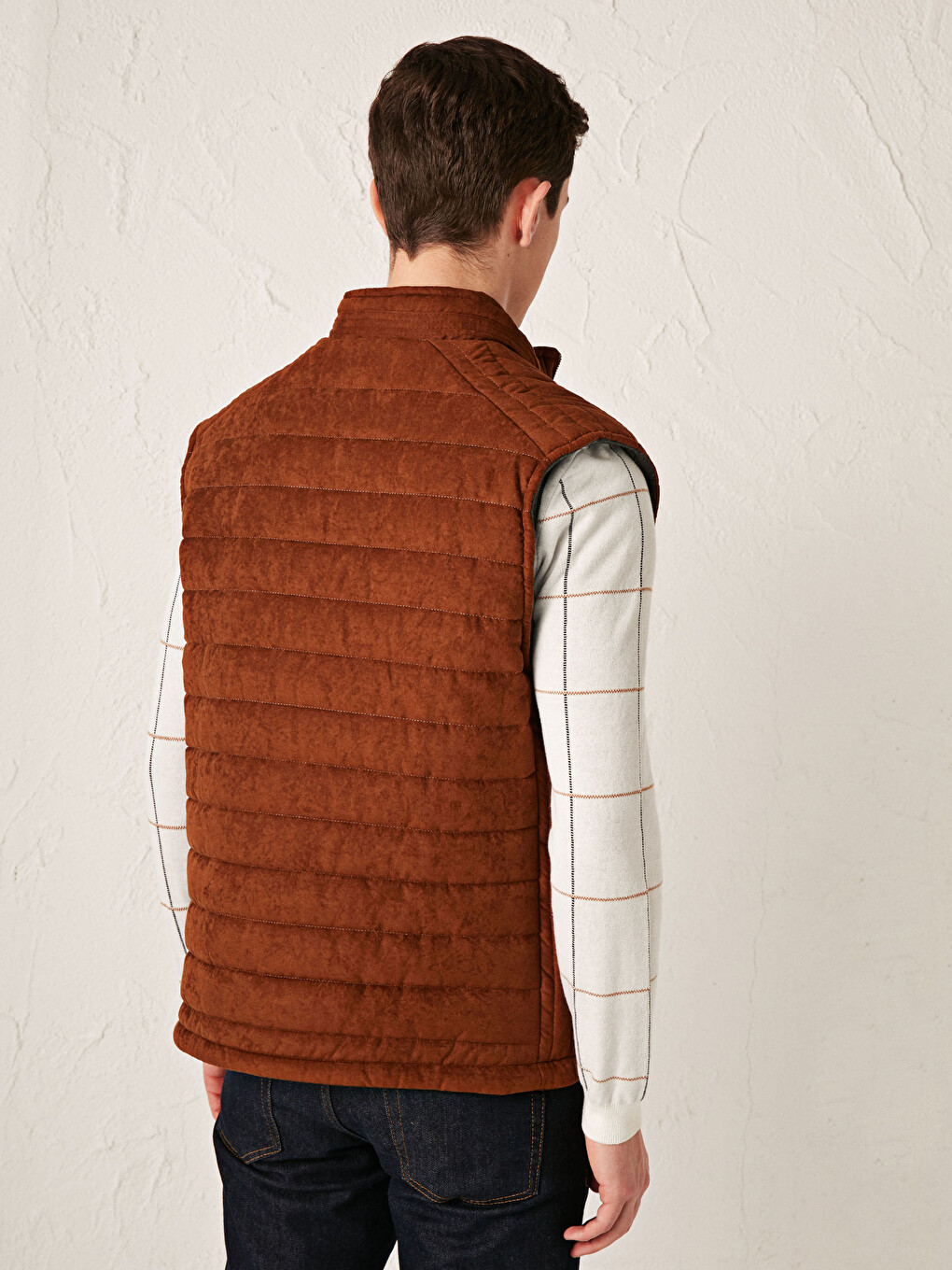 LCW Vision Slim Fit High Collar Thick Suede Vest - W10094Z8-CWX