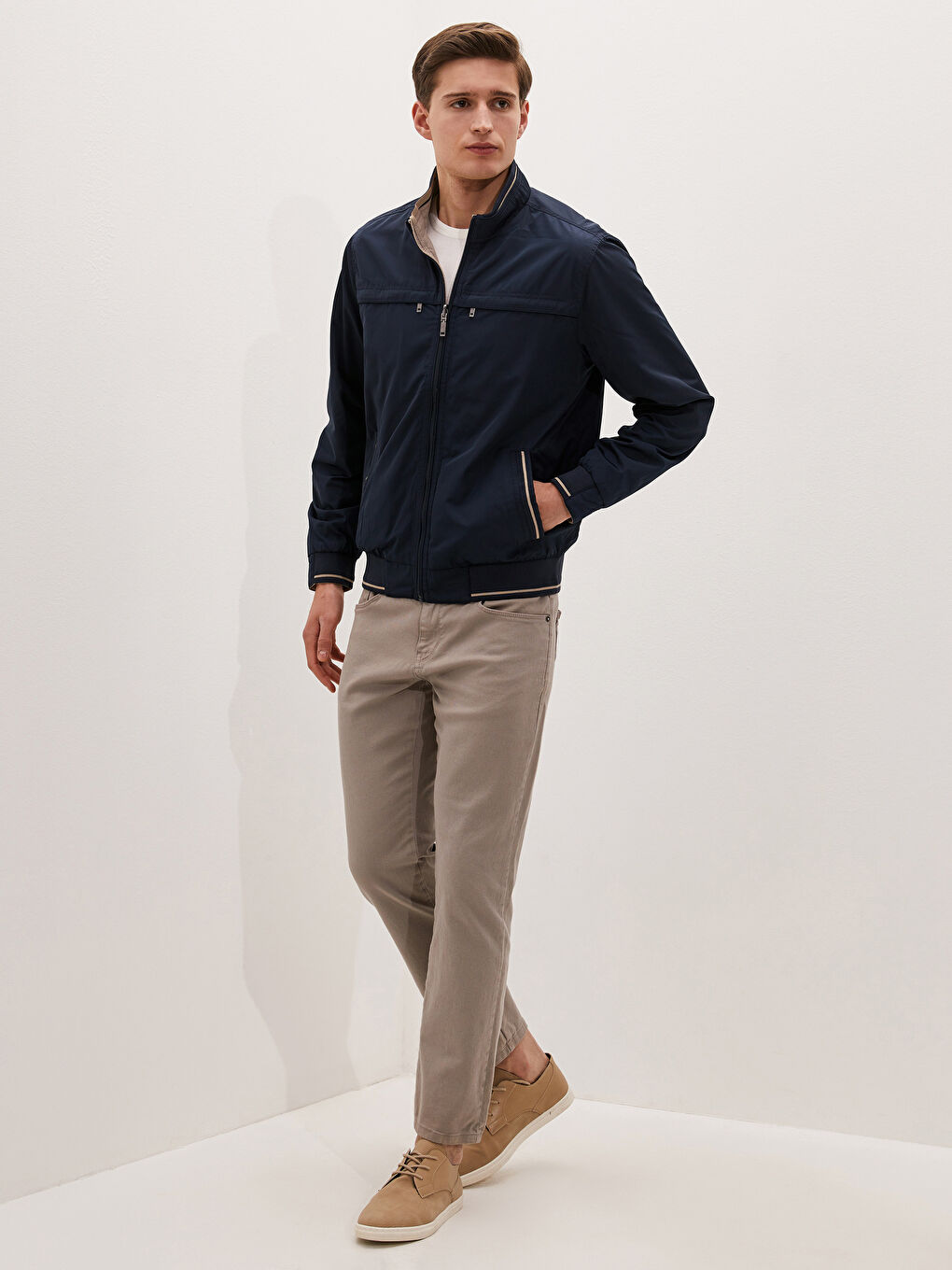 جاكيت رجالي بومبر ستاند-أب كول قصة مريحة-1