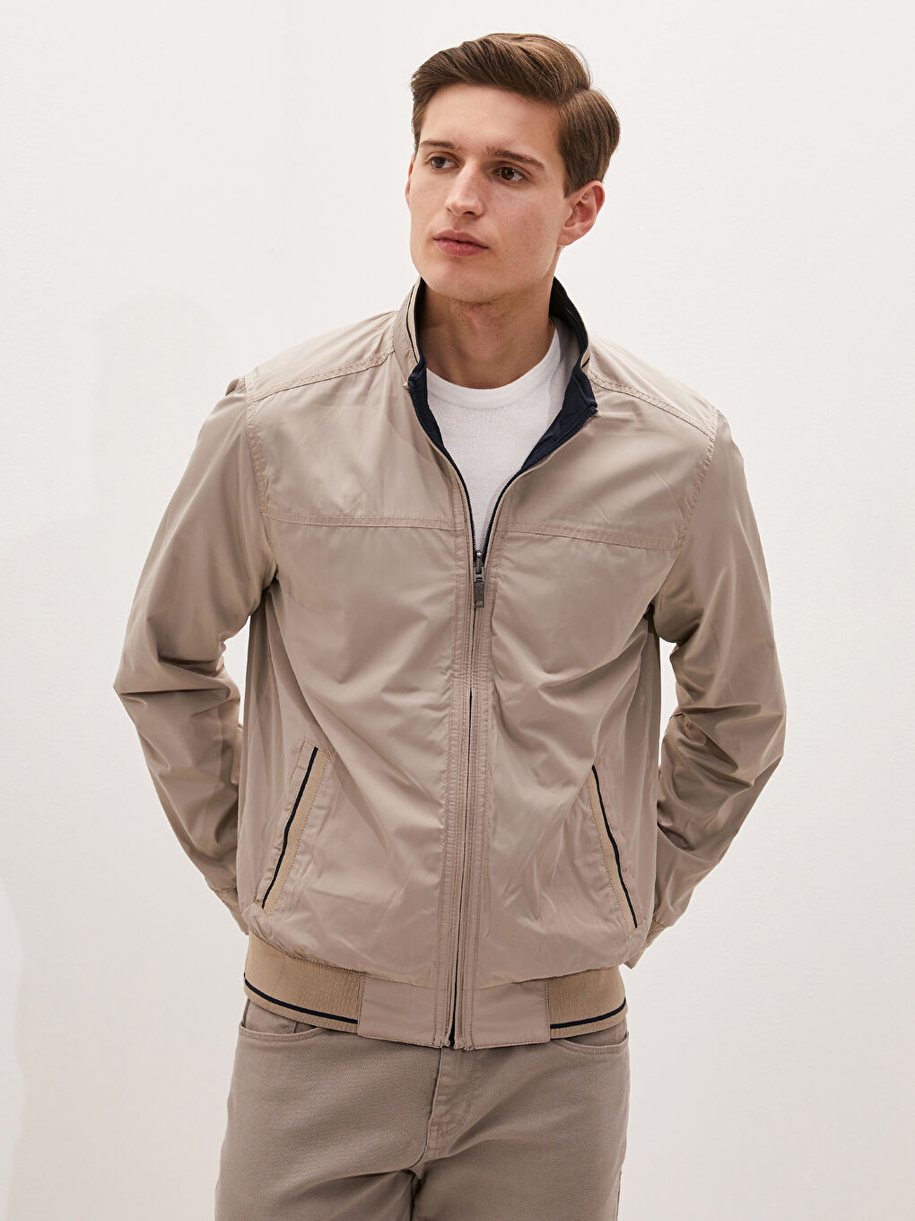 جاكيت رجالي بومبر ستاند-أب كول قصة مريحة-2