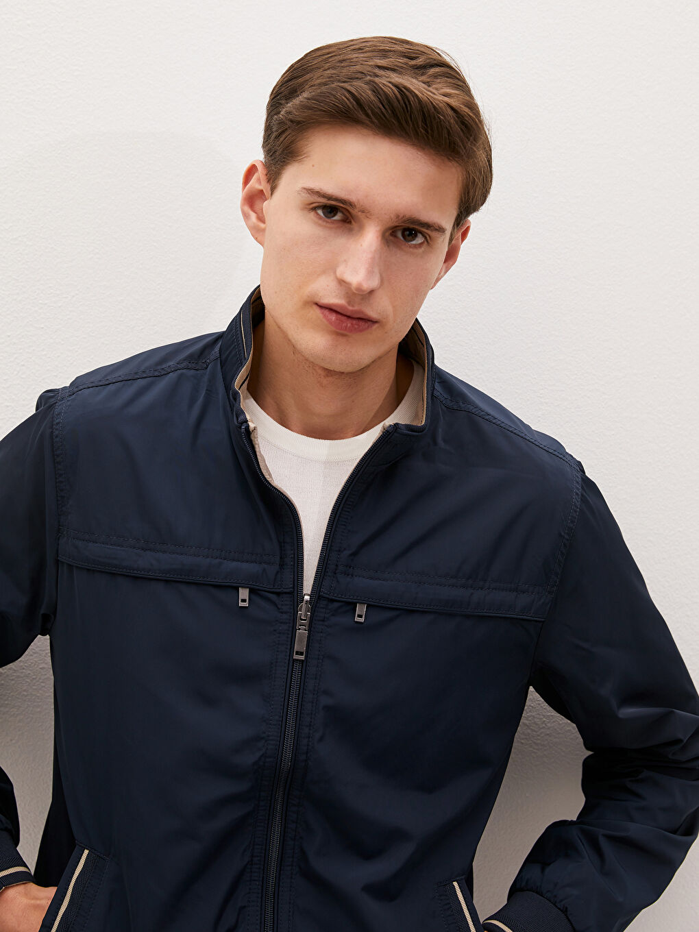 جاكيت رجالي بومبر ستاند-أب كول قصة مريحة-3