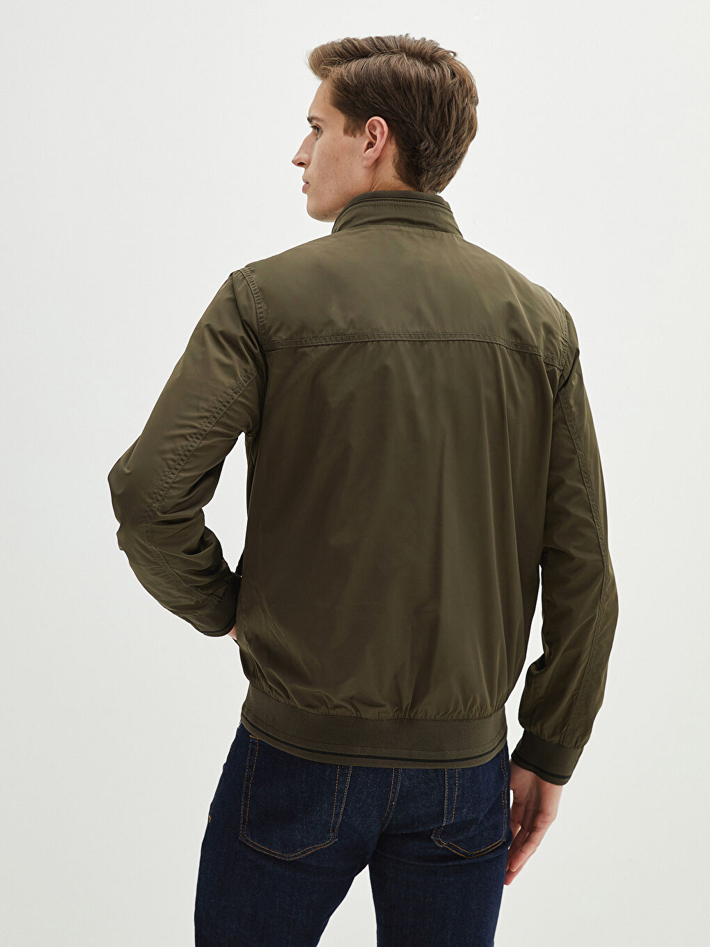 Veste Bomber Coupe Slim à Col Montant Confortable Pour Hommes-6