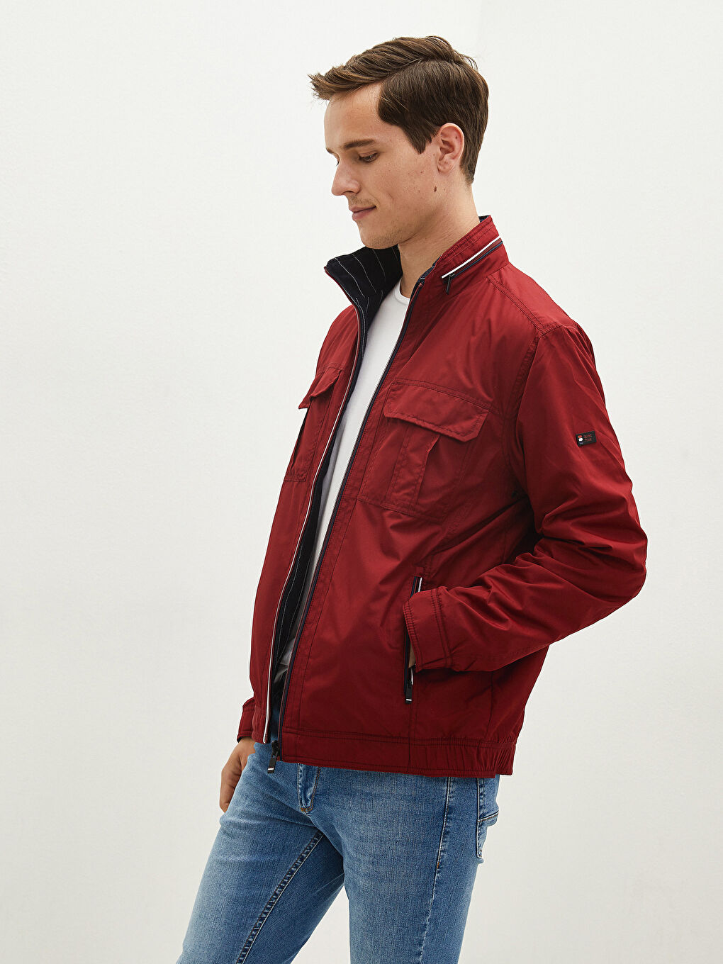 Loose Fit Turtle Neck Thin Men's Coat