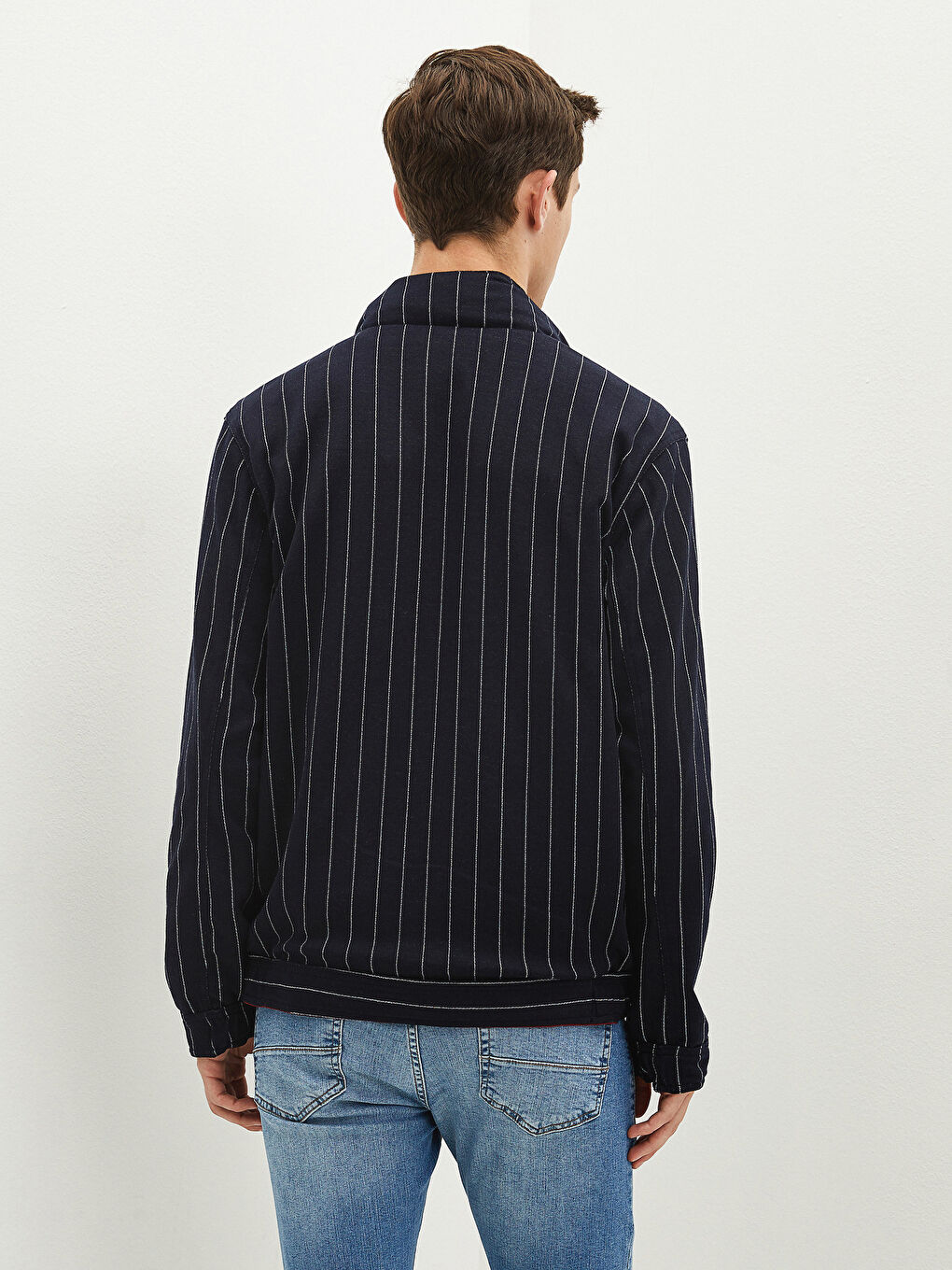 Loose Fit Turtle Neck Thin Men's Coat-7