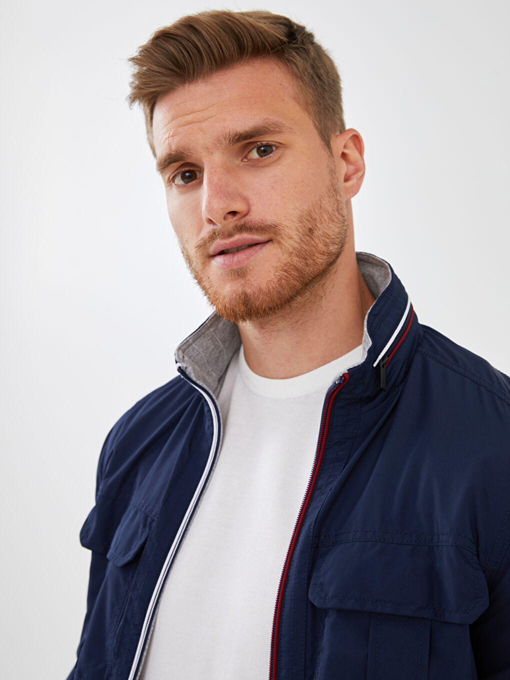 Loose Fit Turtle Neck Thin Men's Coat-4