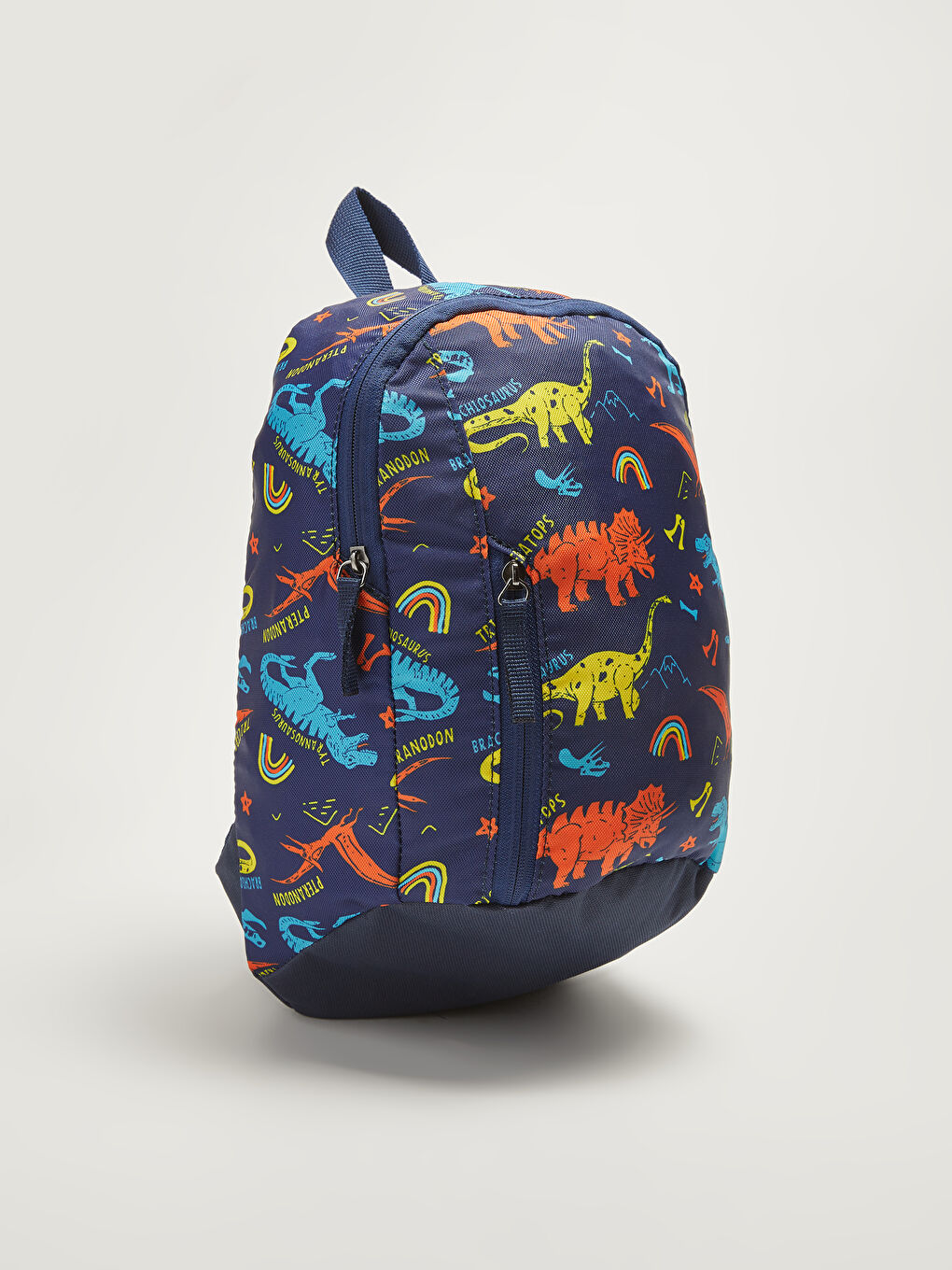 Lacivert Erkek Çocuk Dinozor Baskılı Sırt Çantası-1