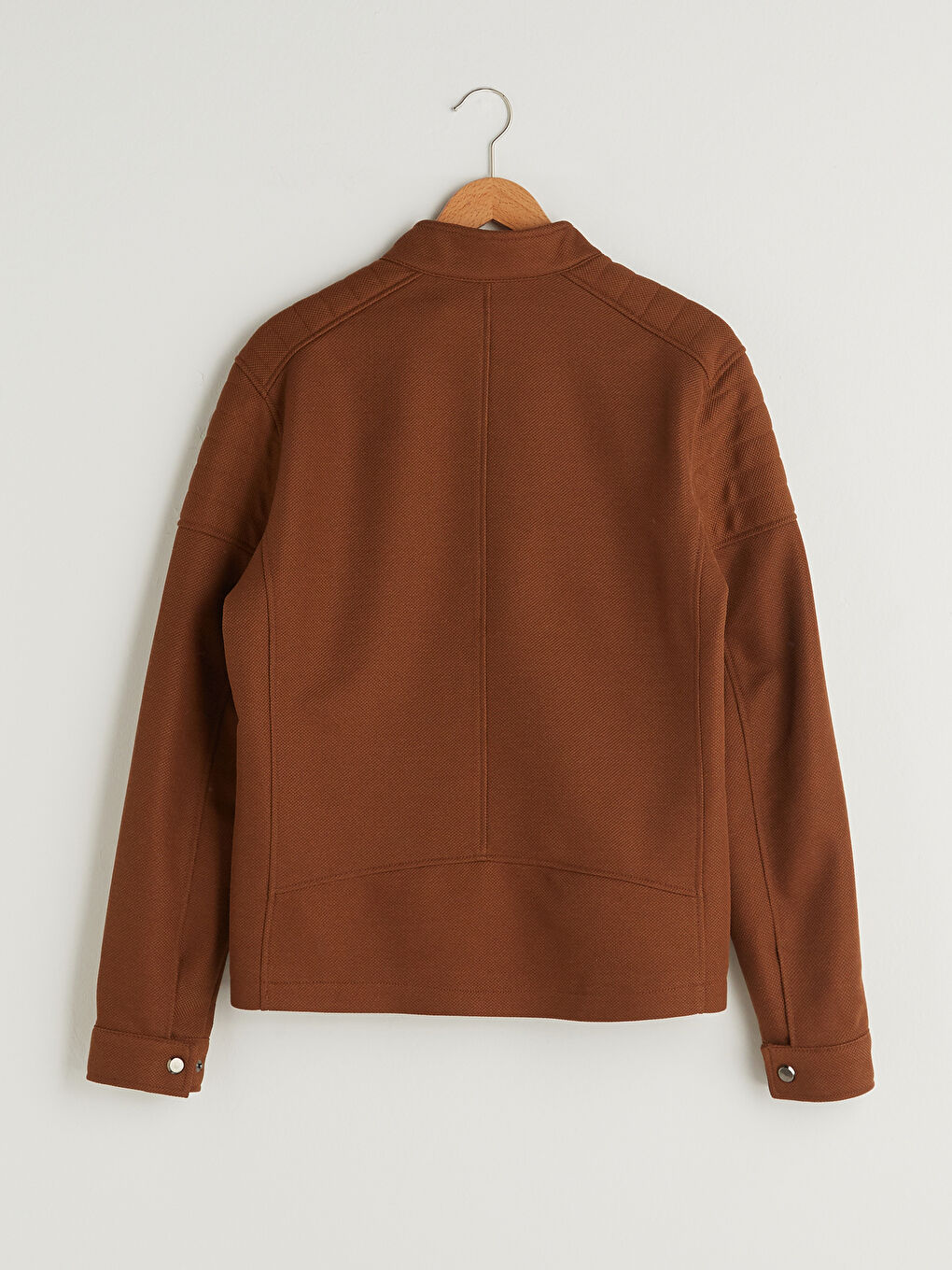 Пальто Мужское Слим Байкерский Воротник Тонкий-7