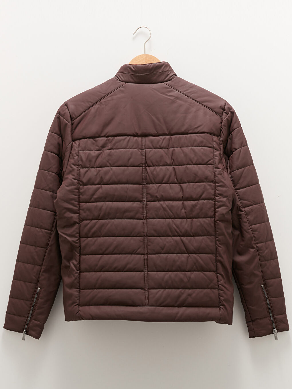 Пальто из искусственной кожи слим фит с воротником-труба для мужчин-7