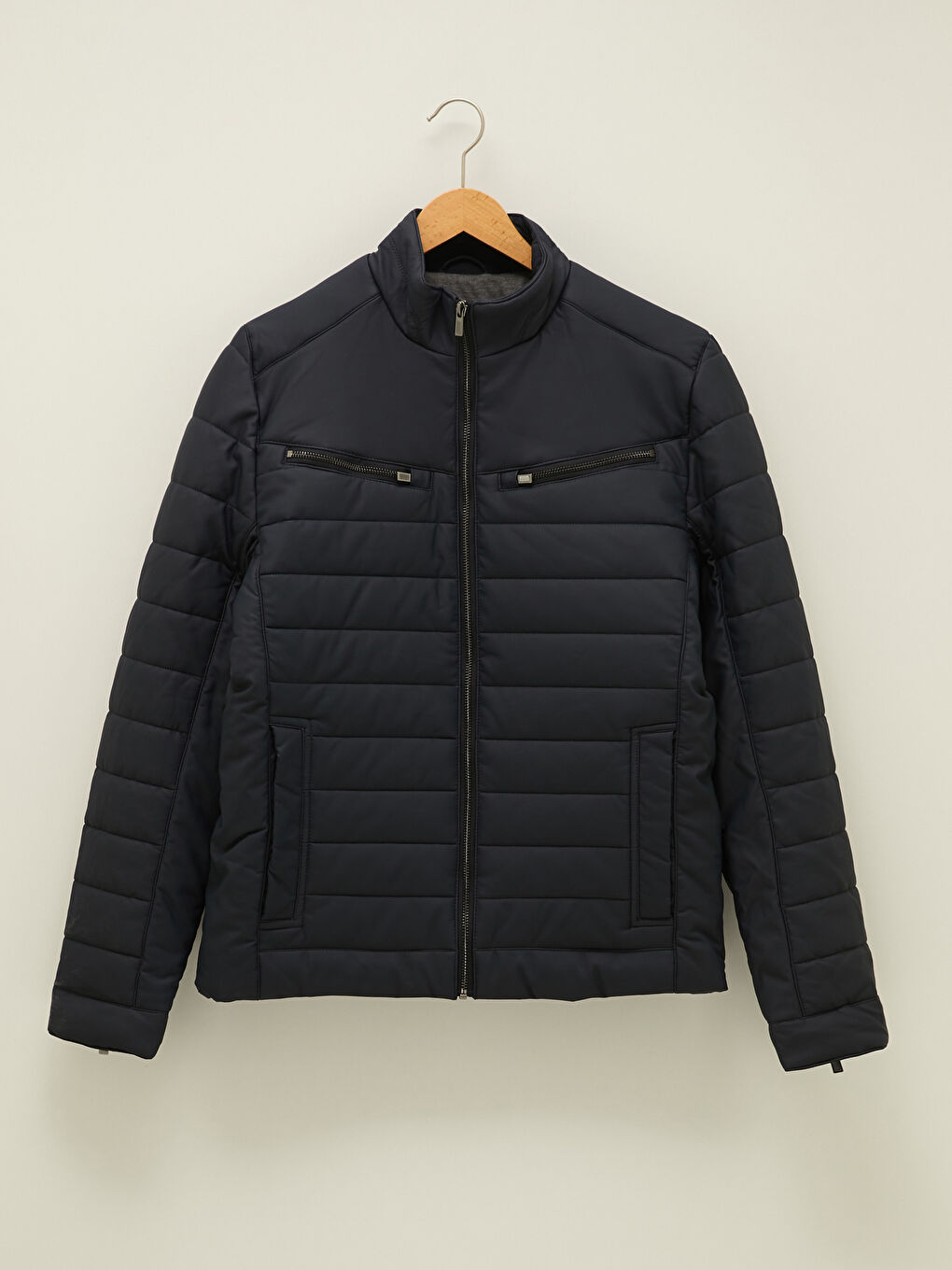 Пальто из искусственной кожи слим фит с воротником-труба для мужчин-6